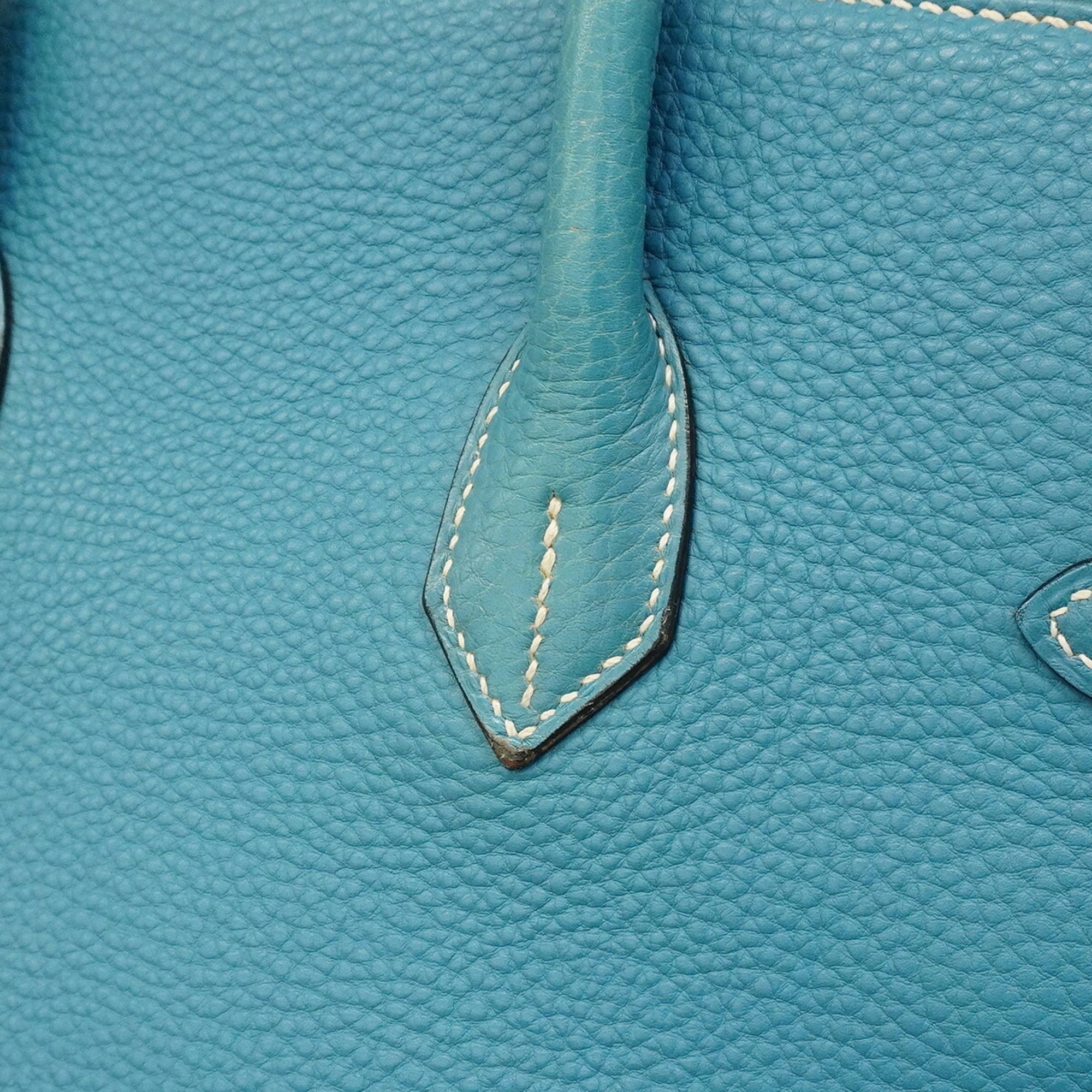 Hermes Blue Jean Togo Leather Handbag (Pre-Owned)