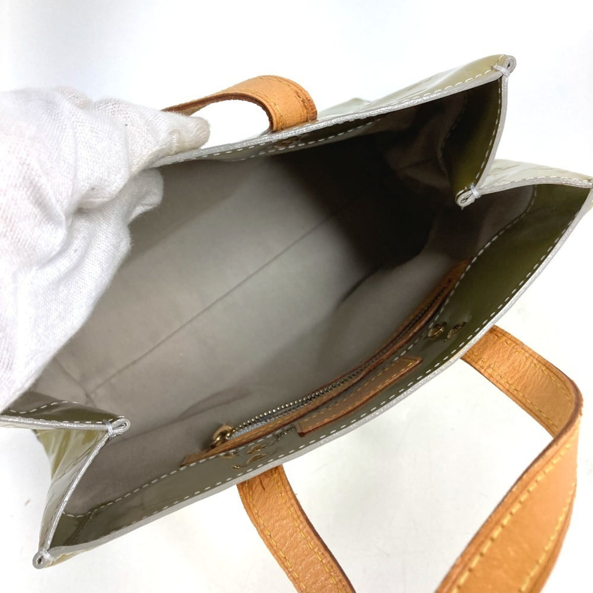 Louis Vuitton Green Monogram Vernis Handbag Tote Bag (Pre-Owned)