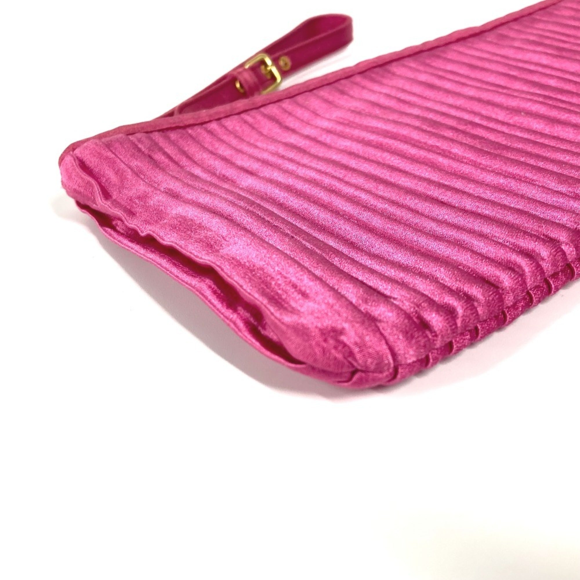 Miu Miu Pink Rayon Silk Clutch Bag Pouch (Pre-Owned)