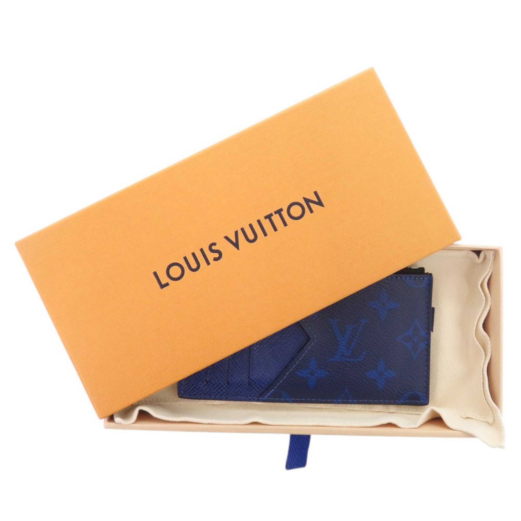 Louis Vuitton Blue Leather Card Wallet (Pre-Owned)