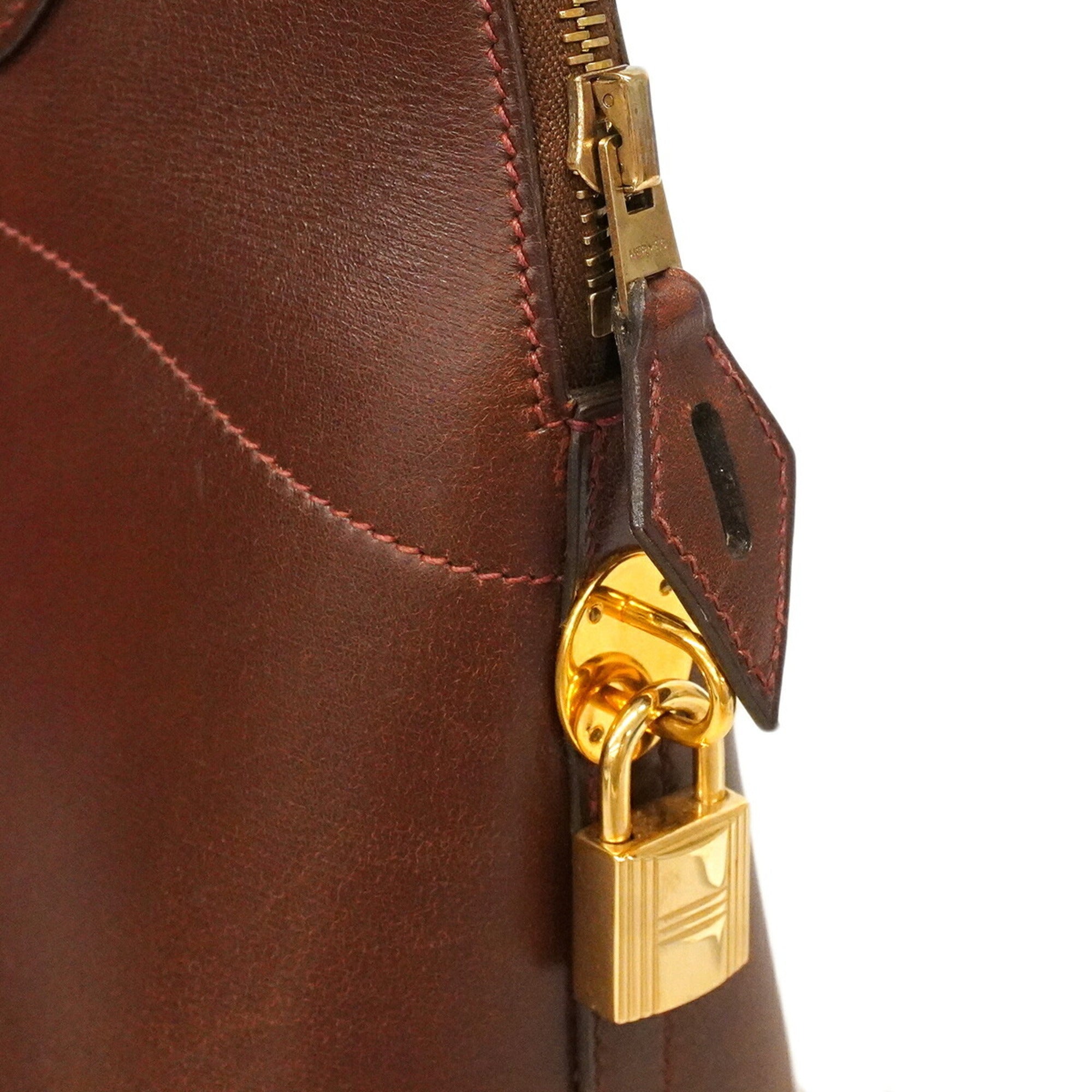 Hermes Brown Box Calf Leather Handbag (Pre-Owned)