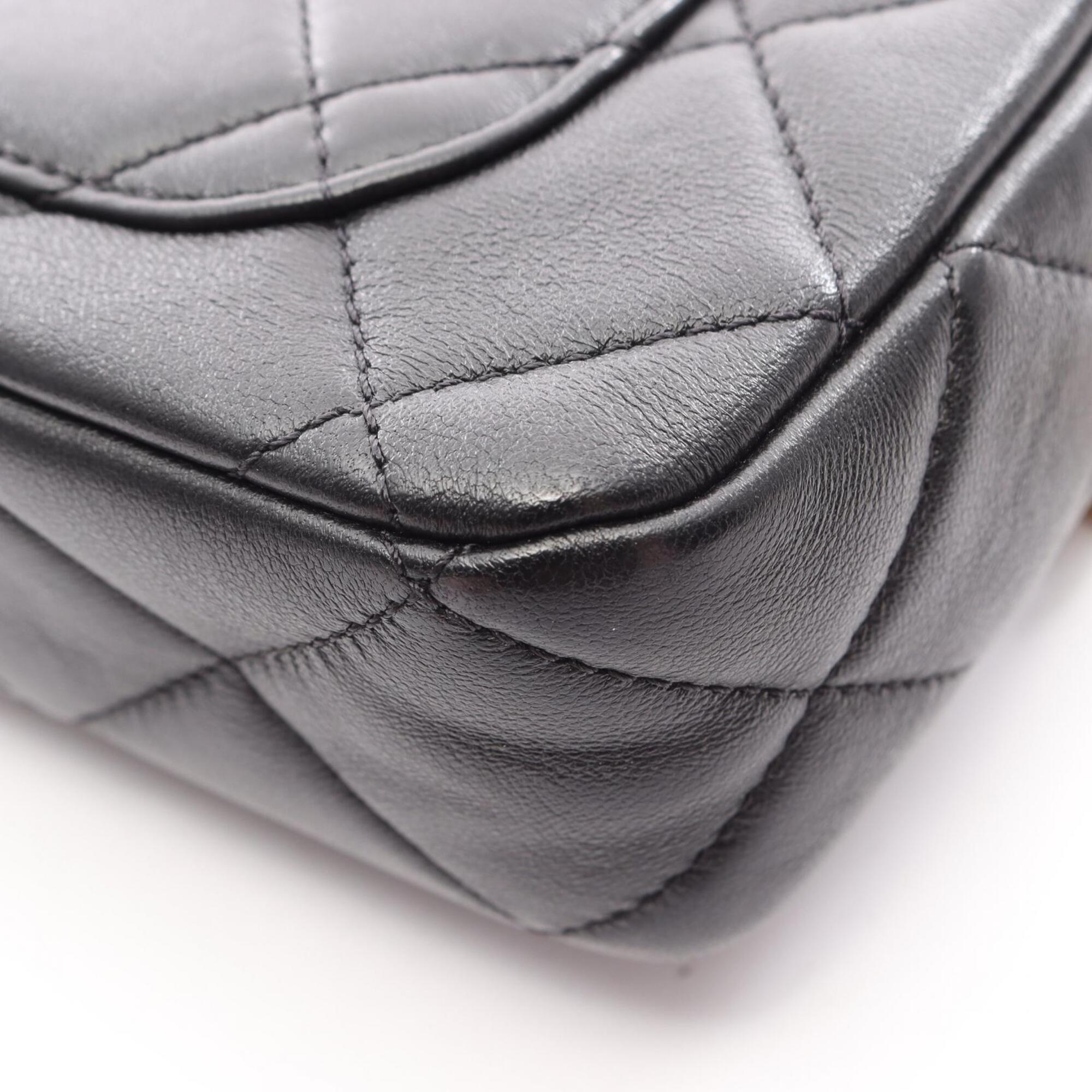 Chanel Black Leather Handbag Shoulder Bag (Pre-Owned)