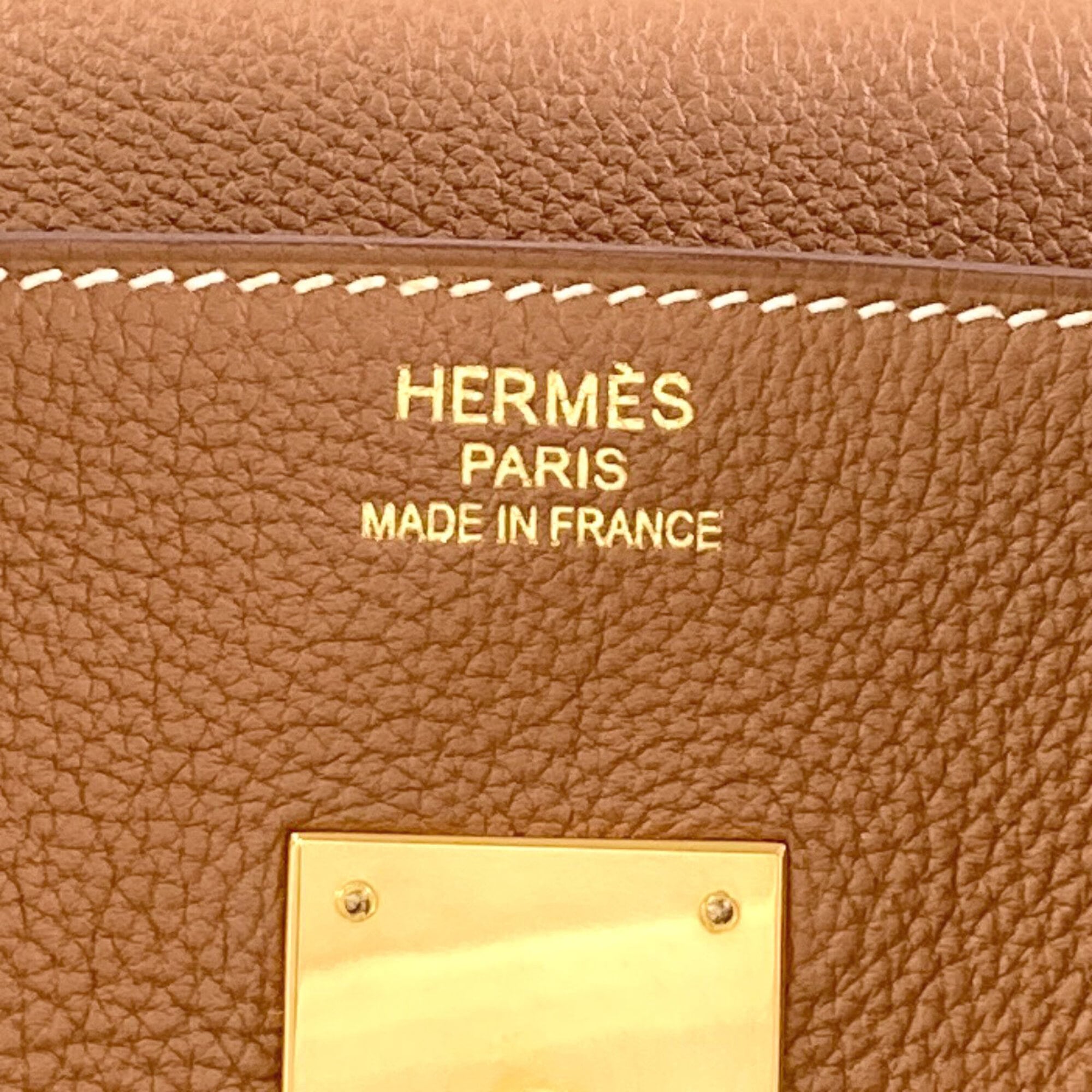 Hermes Gold Togo Leather Handbag (Pre-Owned)