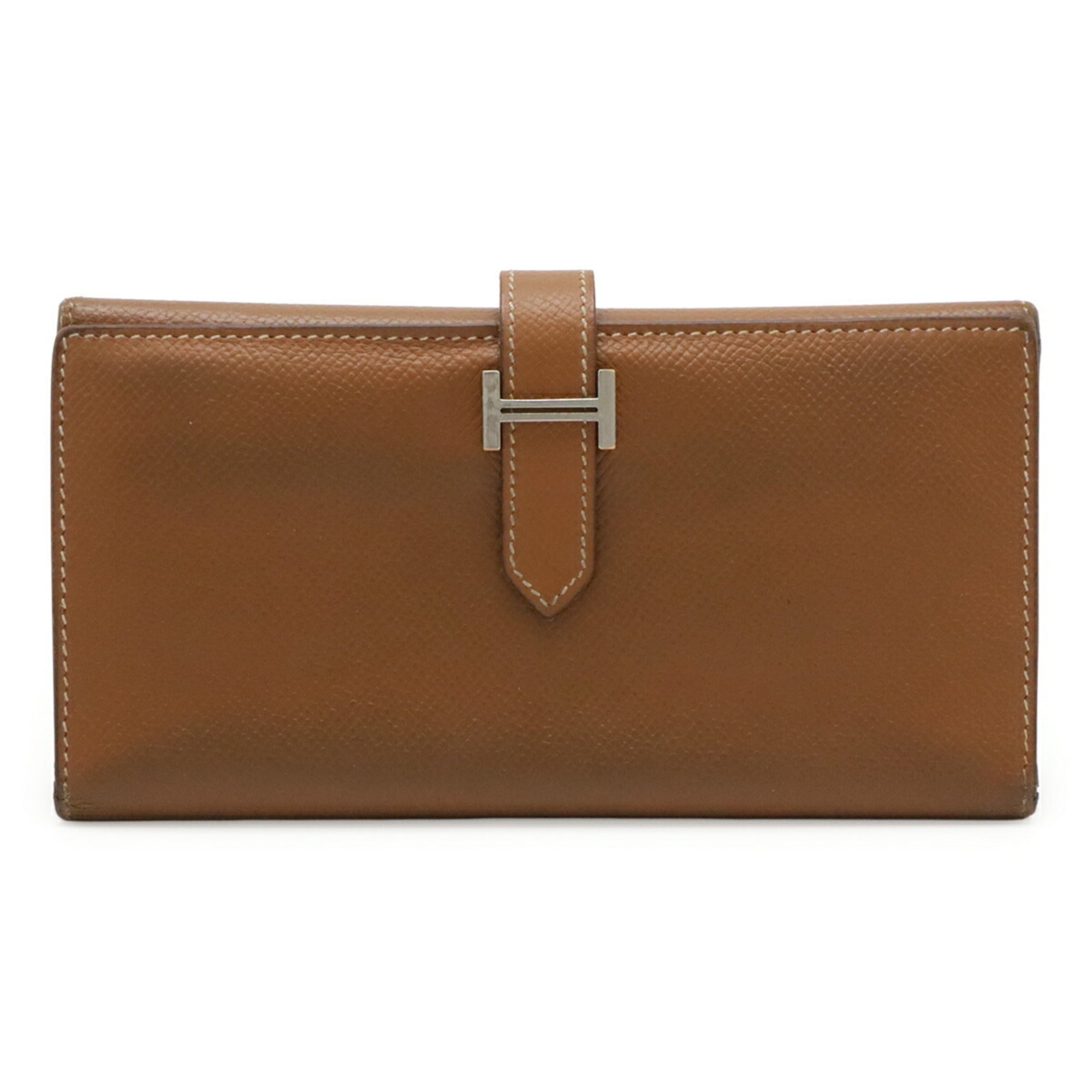 Hermes Brown Camel Epsom Leather Long Wallet (Tri-Fold) (Pre-Owned)