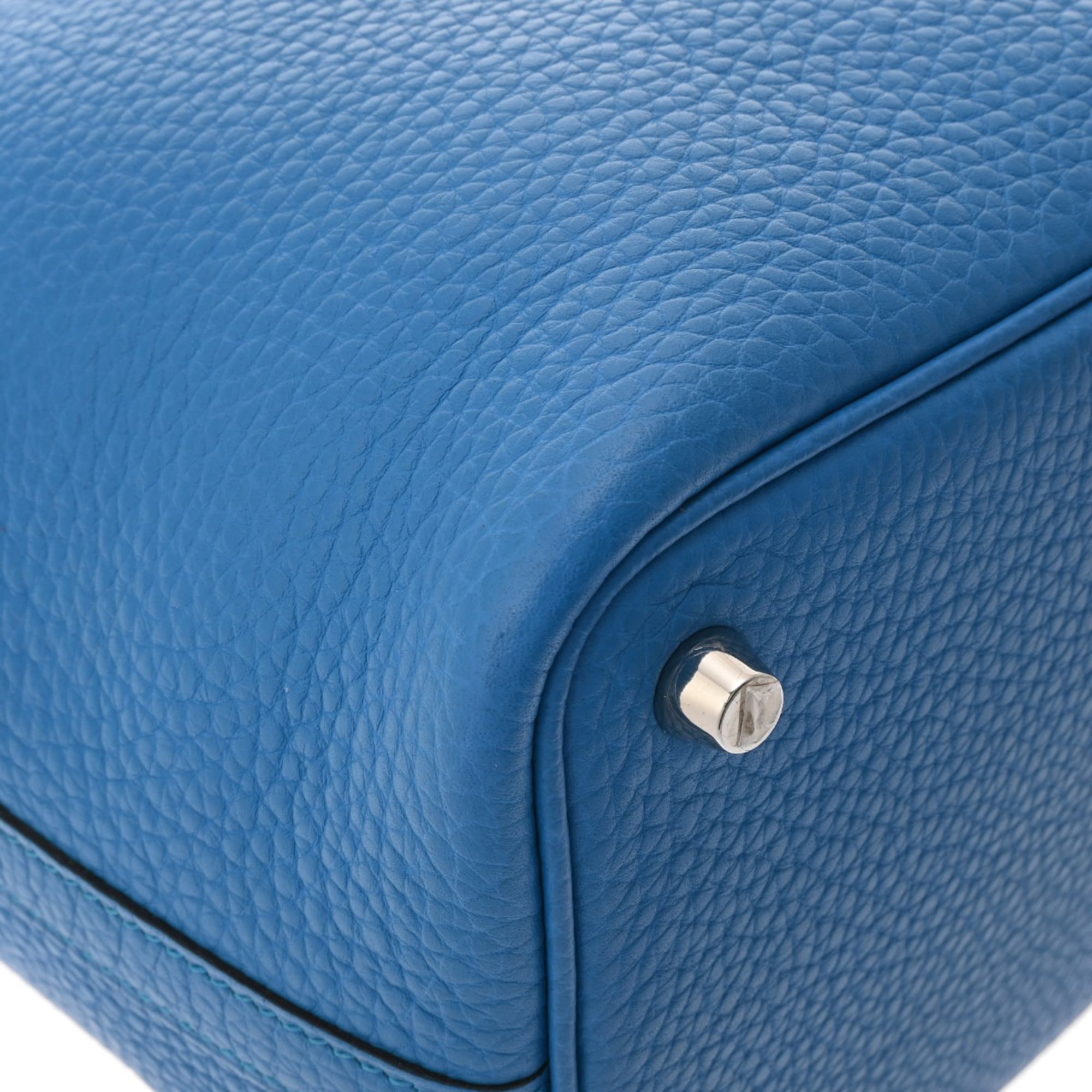 Hermes Blue Taurillon Clemence Leather Handbag (Pre-Owned)