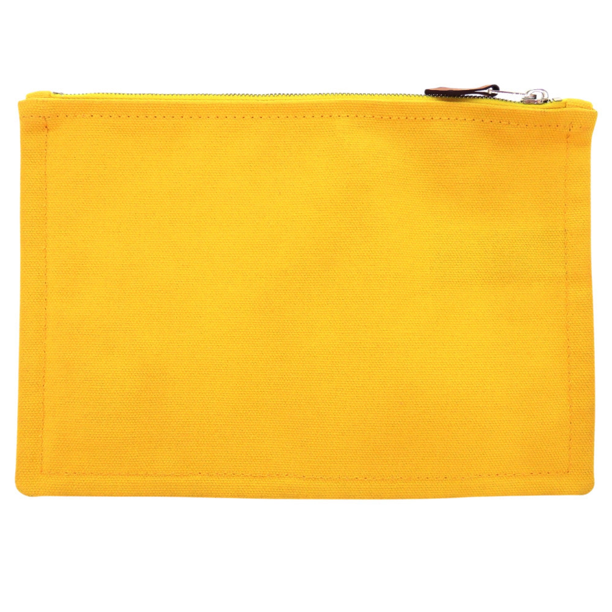 Hermes Yellow Cotton Canvas Canvas Handbag Pouch (Pre-Owned)