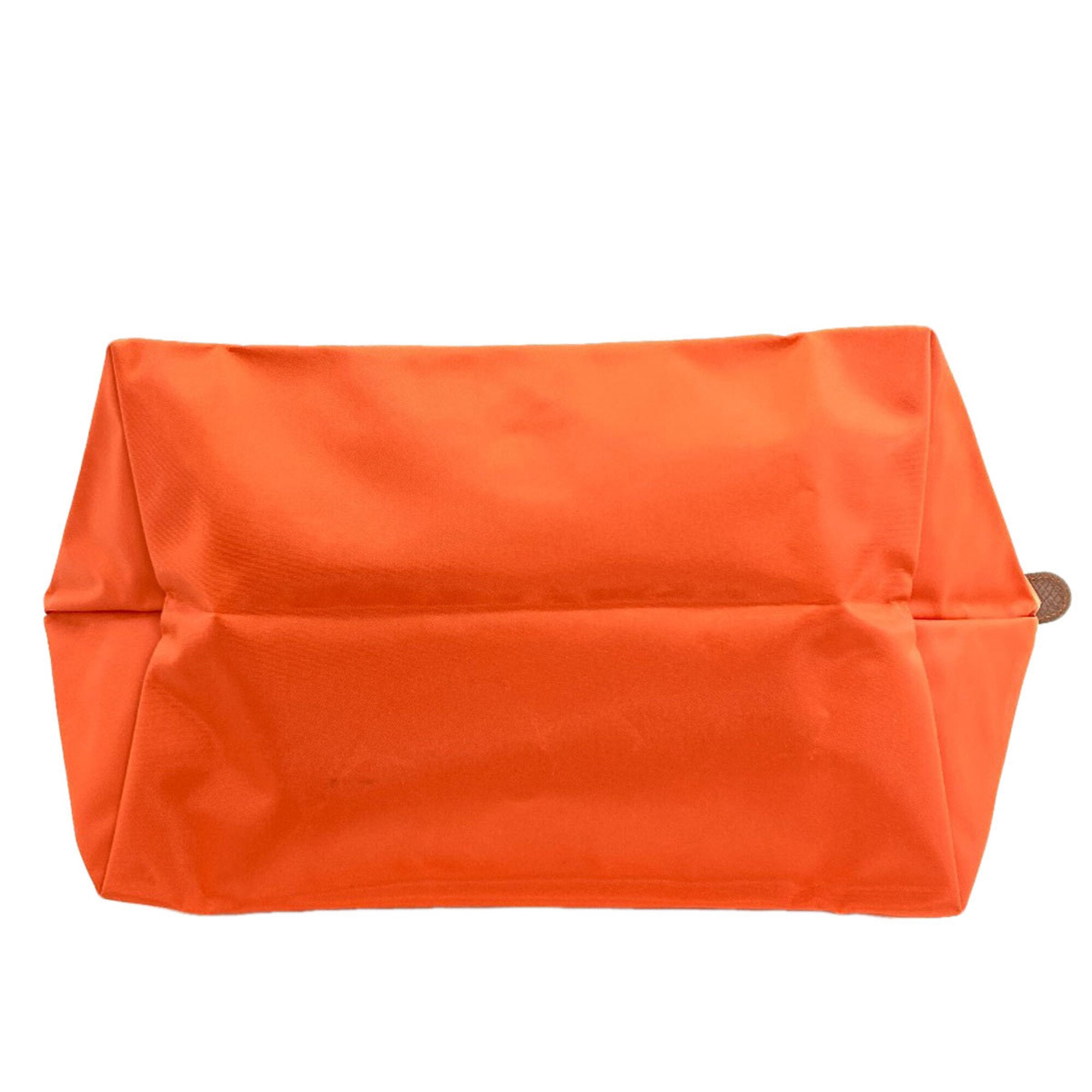 Longchamp Brown Orange Nylon Handbag (Pre-Owned)