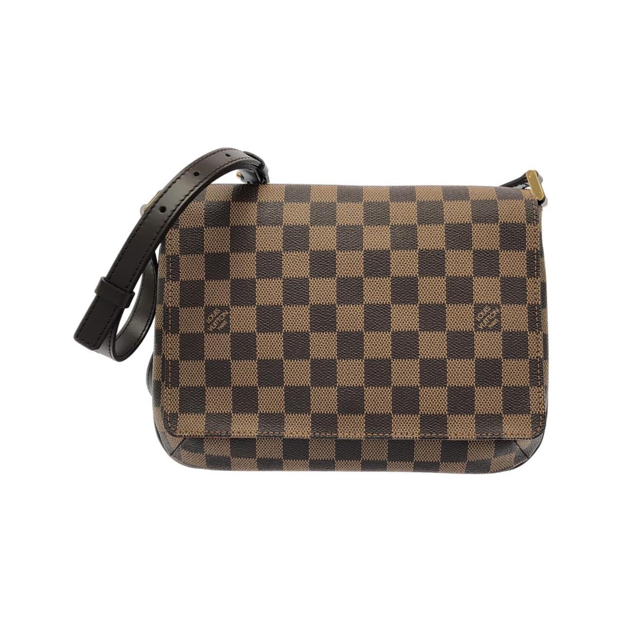 Louis Vuitton Damier Damier Canvas Ebene Leather Shoulder Bag (Pre-Owned)