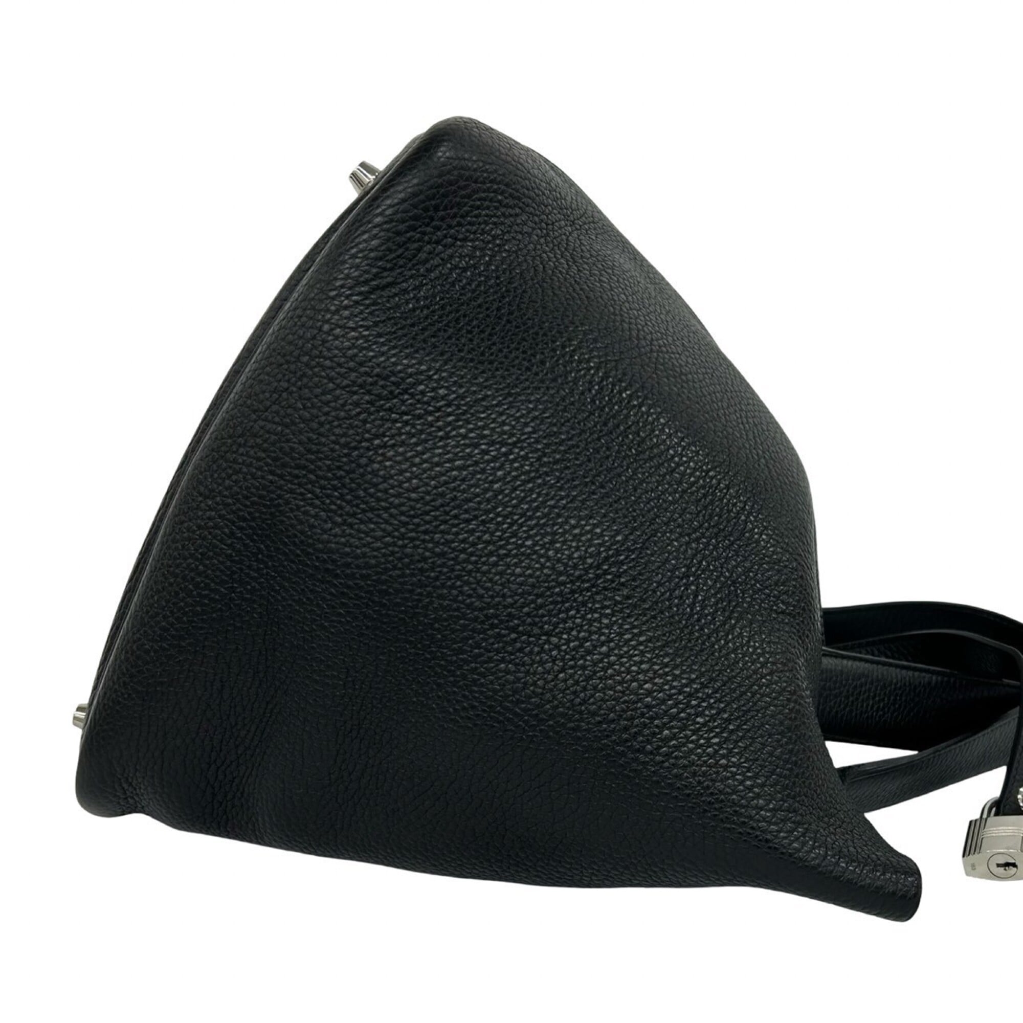 Hermes Black Taurillon Clemence Leather Handbag (Pre-Owned)