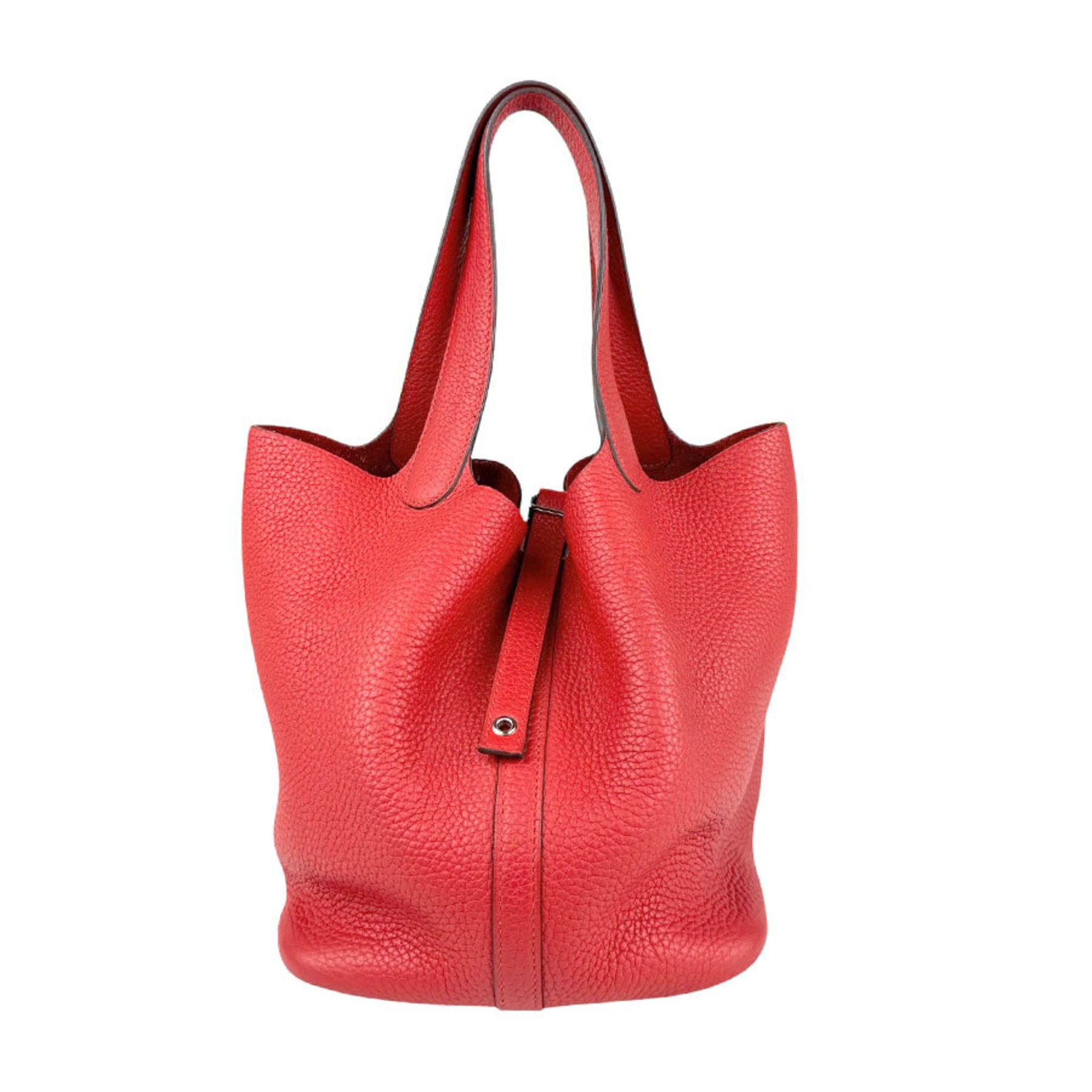 Hermes Silver Taurillon Clemence Leather Handbag (Pre-Owned)