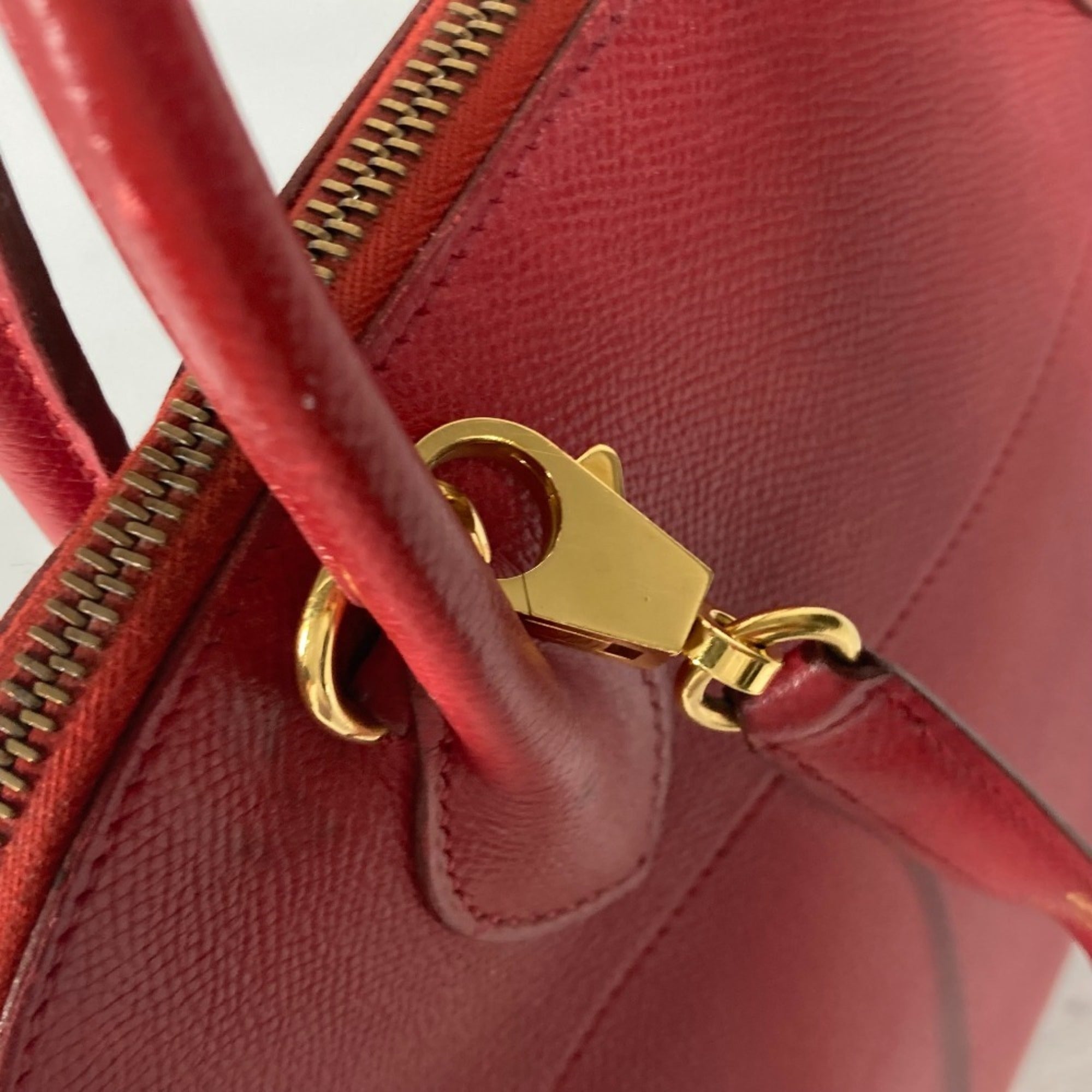 Hermes Red Color Courchevel Leather Handbag Shoulder Bag Tote Bag (Pre-Owned)