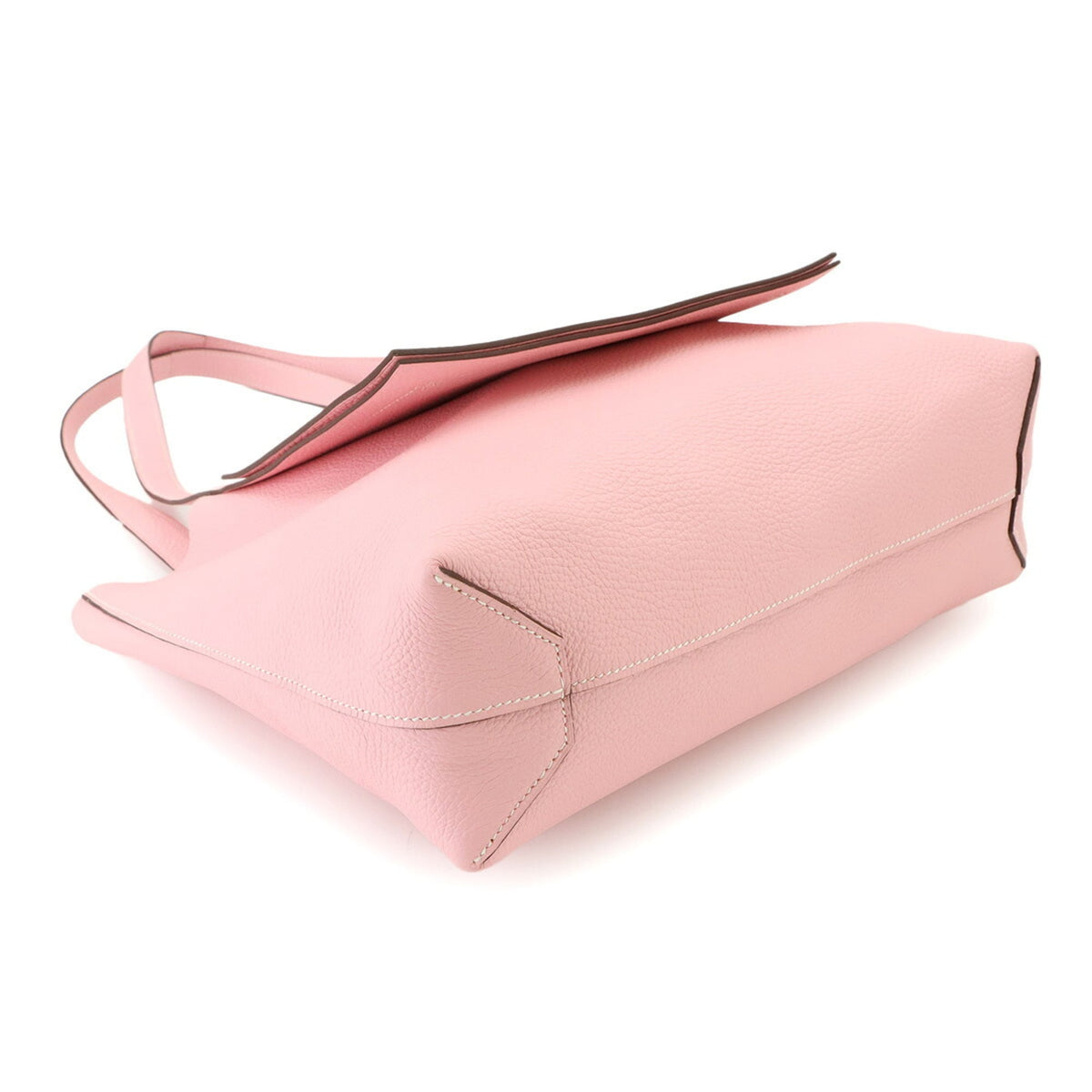 Hermes Rose Sakura Taurillon Clemence Leather Handbag Tote Bag (Pre-Owned)