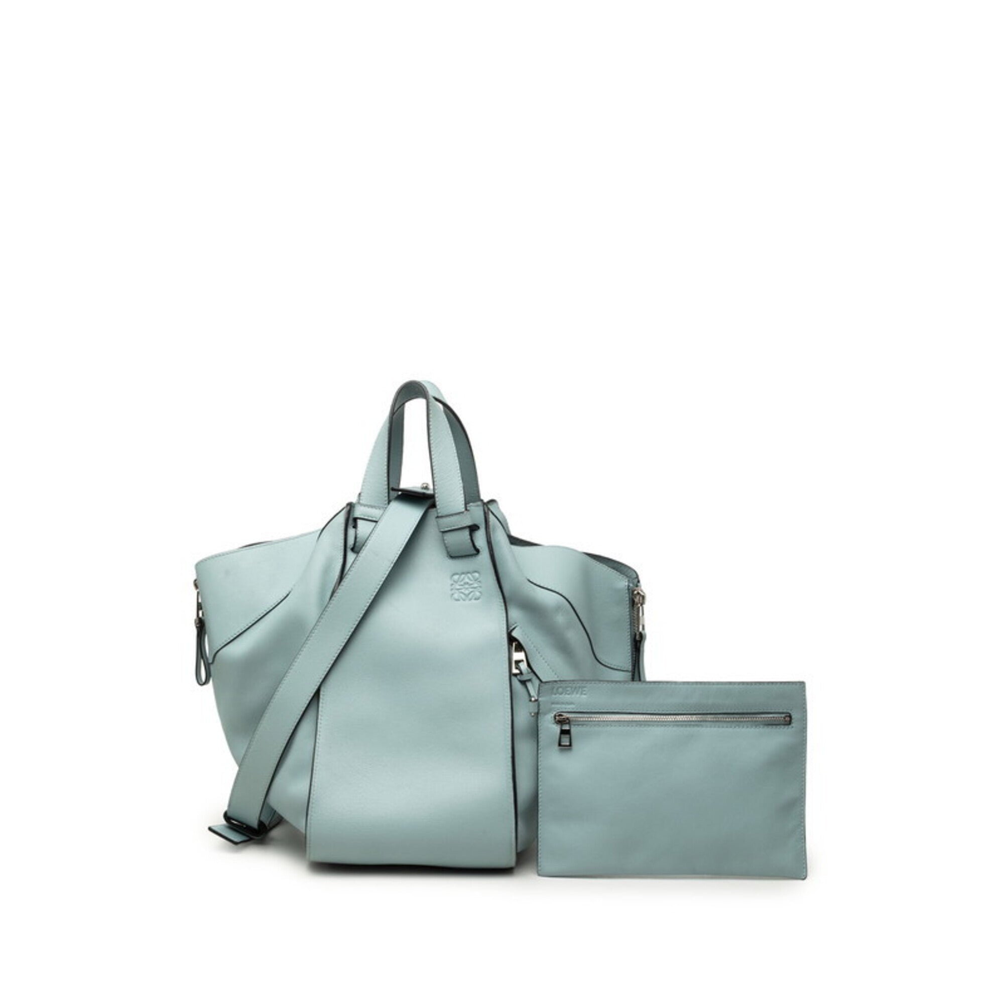 Loewe Blue Leather Handbag Pouch Shoulder Bag (Pre-Owned)