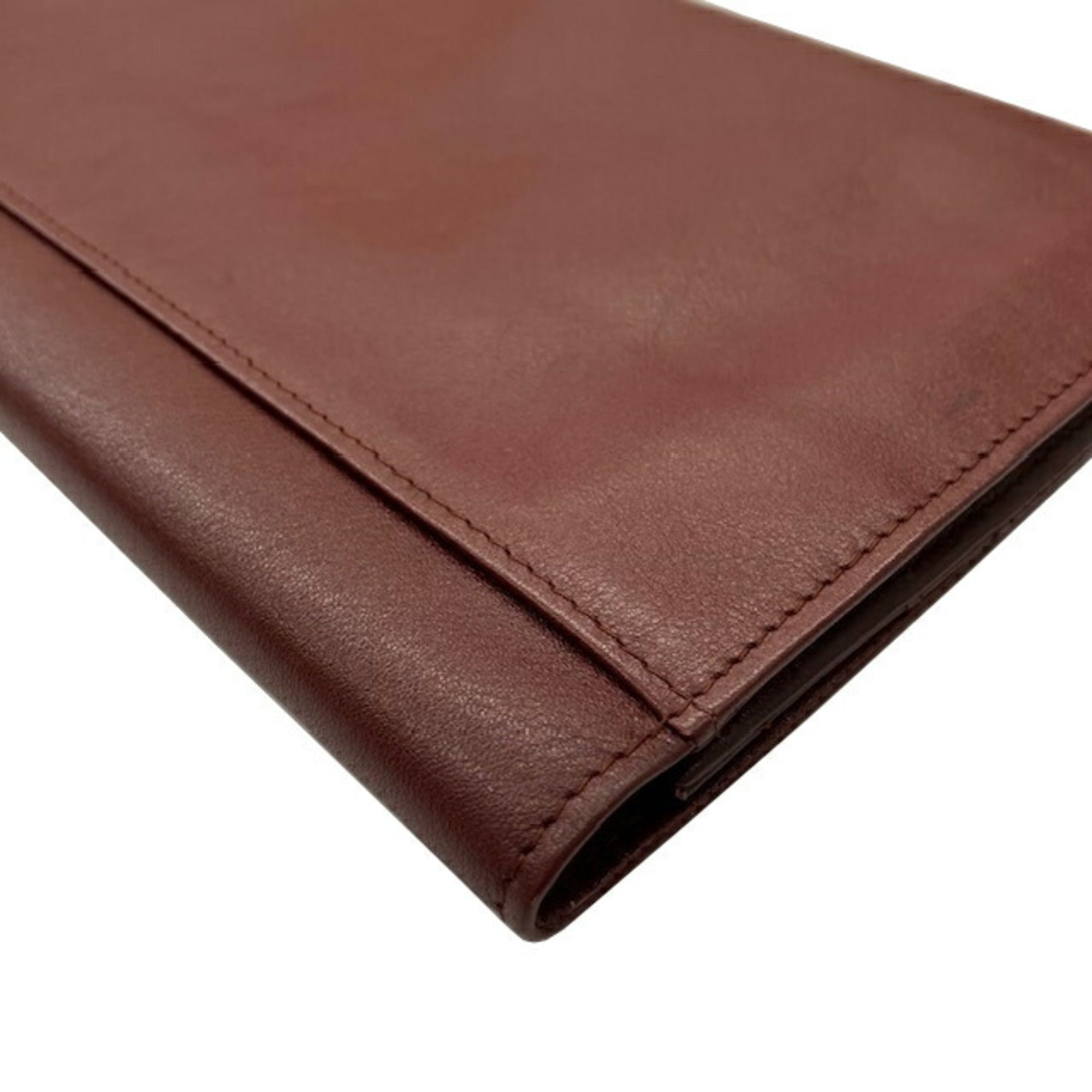 Cartier Bordeaux Leather Clutch Bag (Pre-Owned)