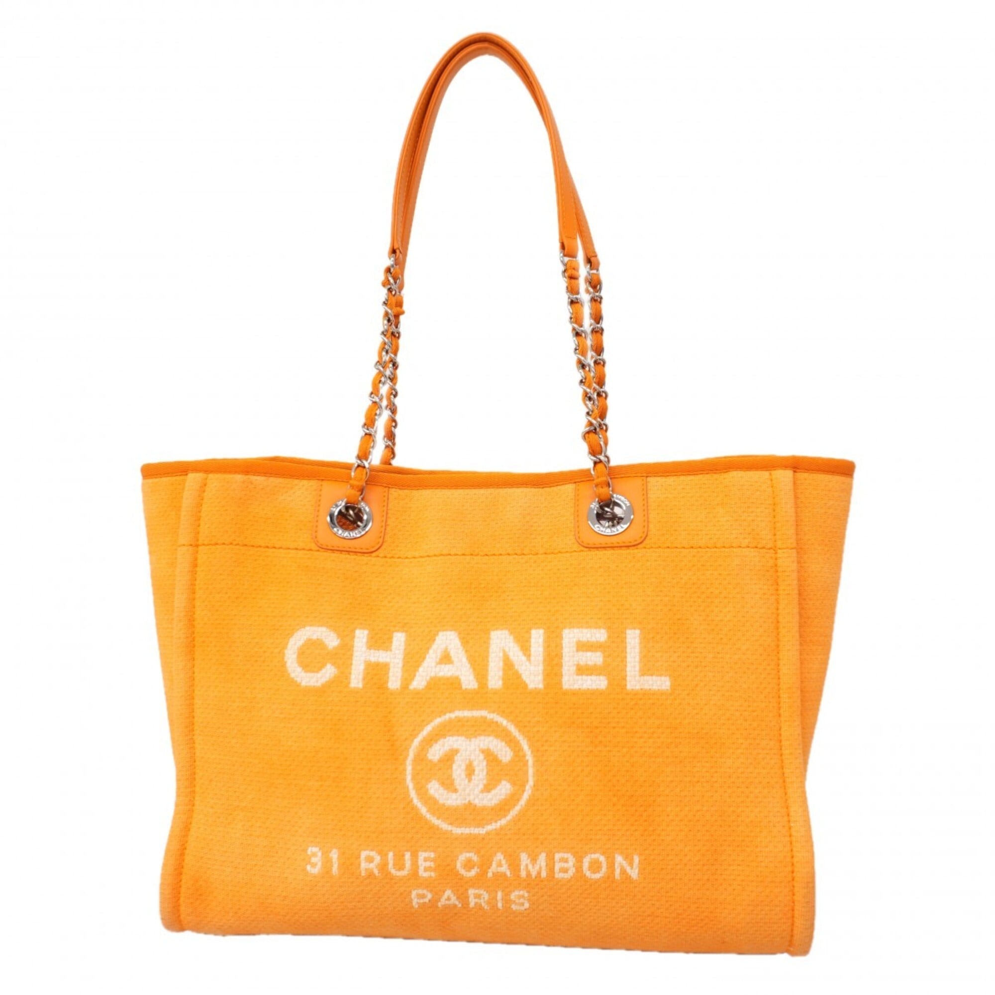 Chanel Orange Canvas Tote Bag (Pre-Owned)