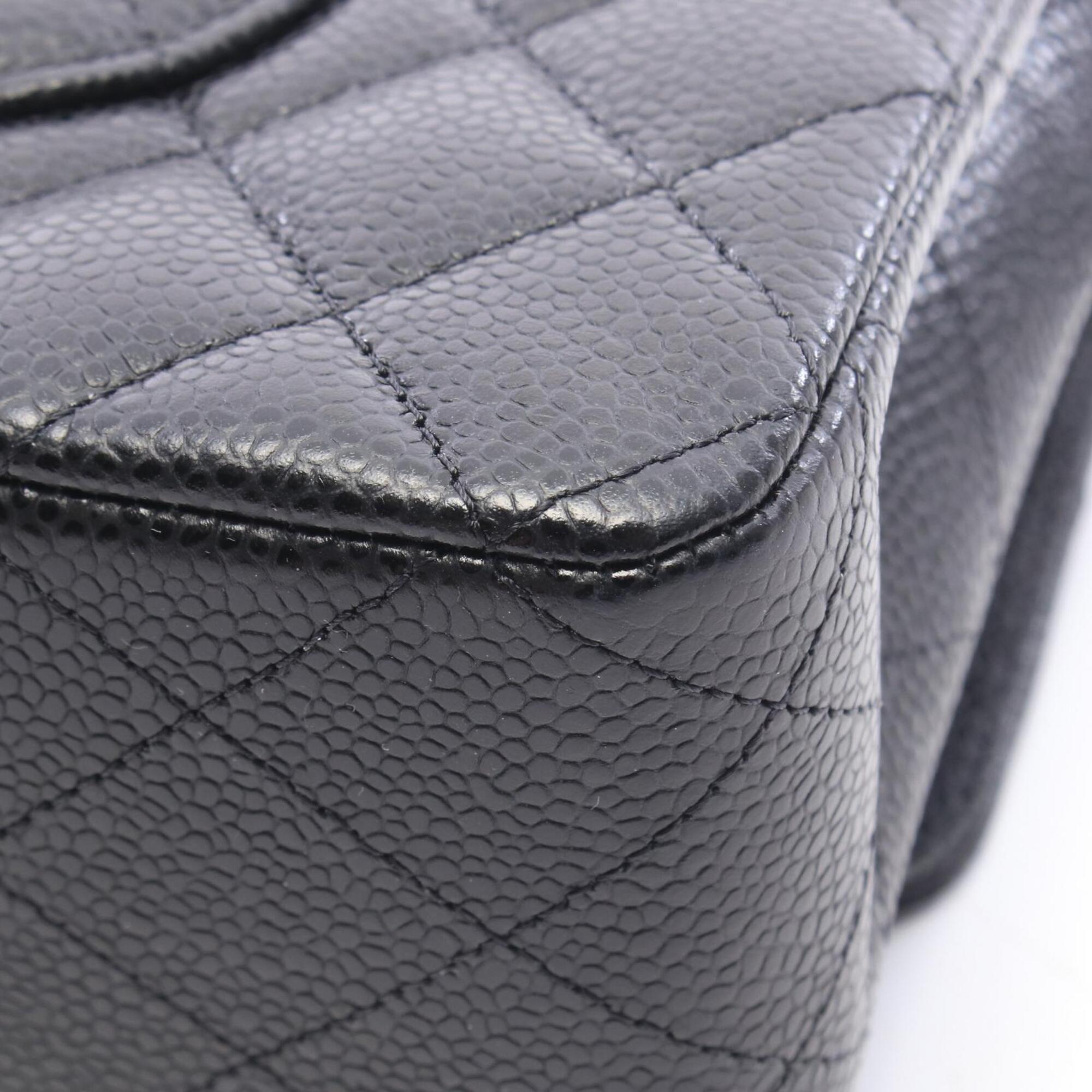 Chanel Black Grained Calfskin Handbag Shoulder Bag (Pre-Owned)