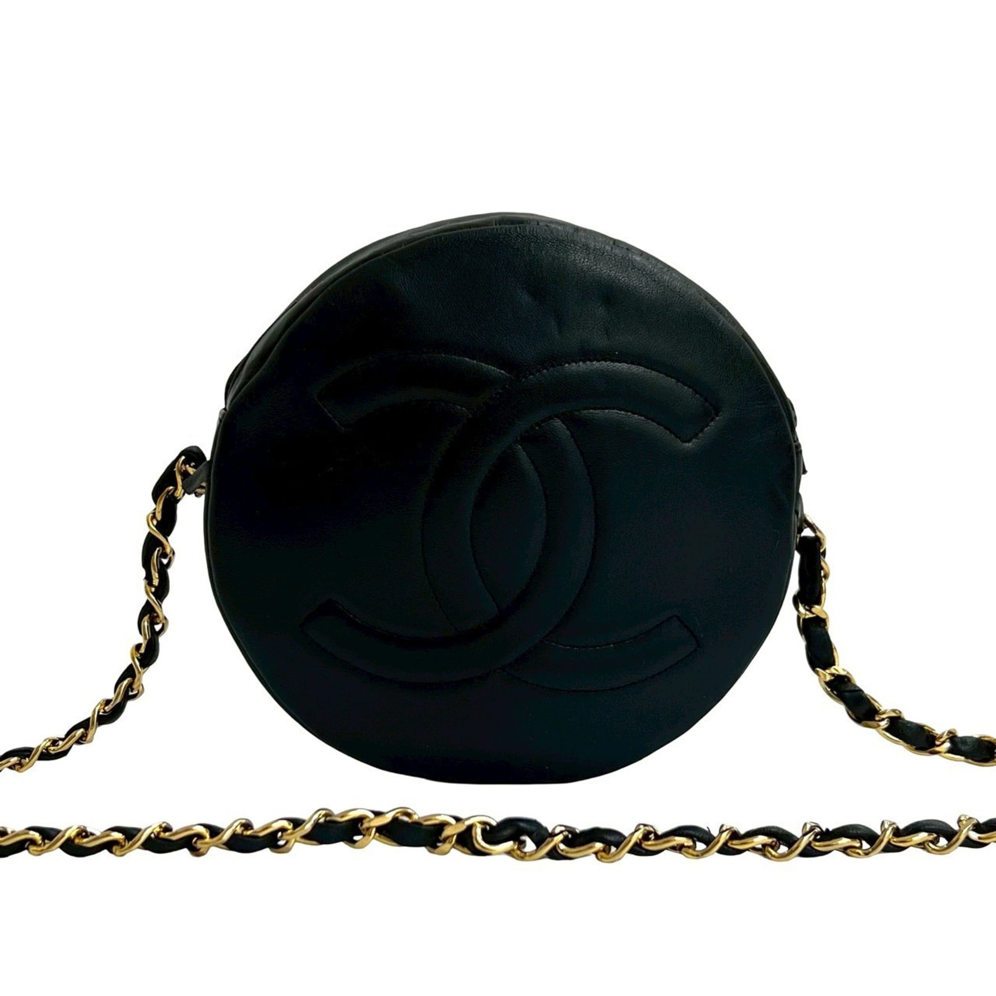 Chanel Black Leather Pochette Shoulder Bag (Pre-Owned)