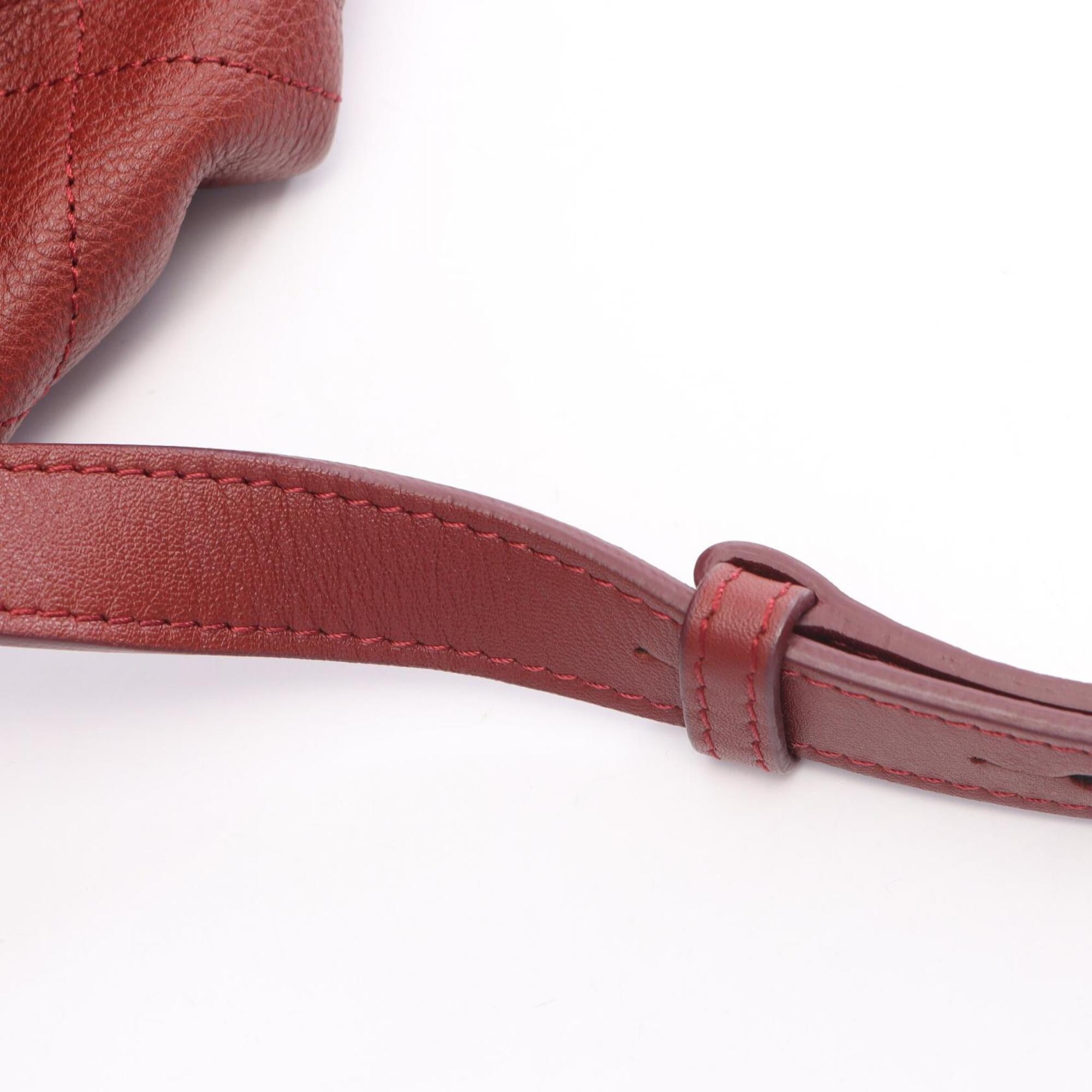 Chanel Bordeaux Grained Calfskin Backpack Handbag (Pre-Owned)