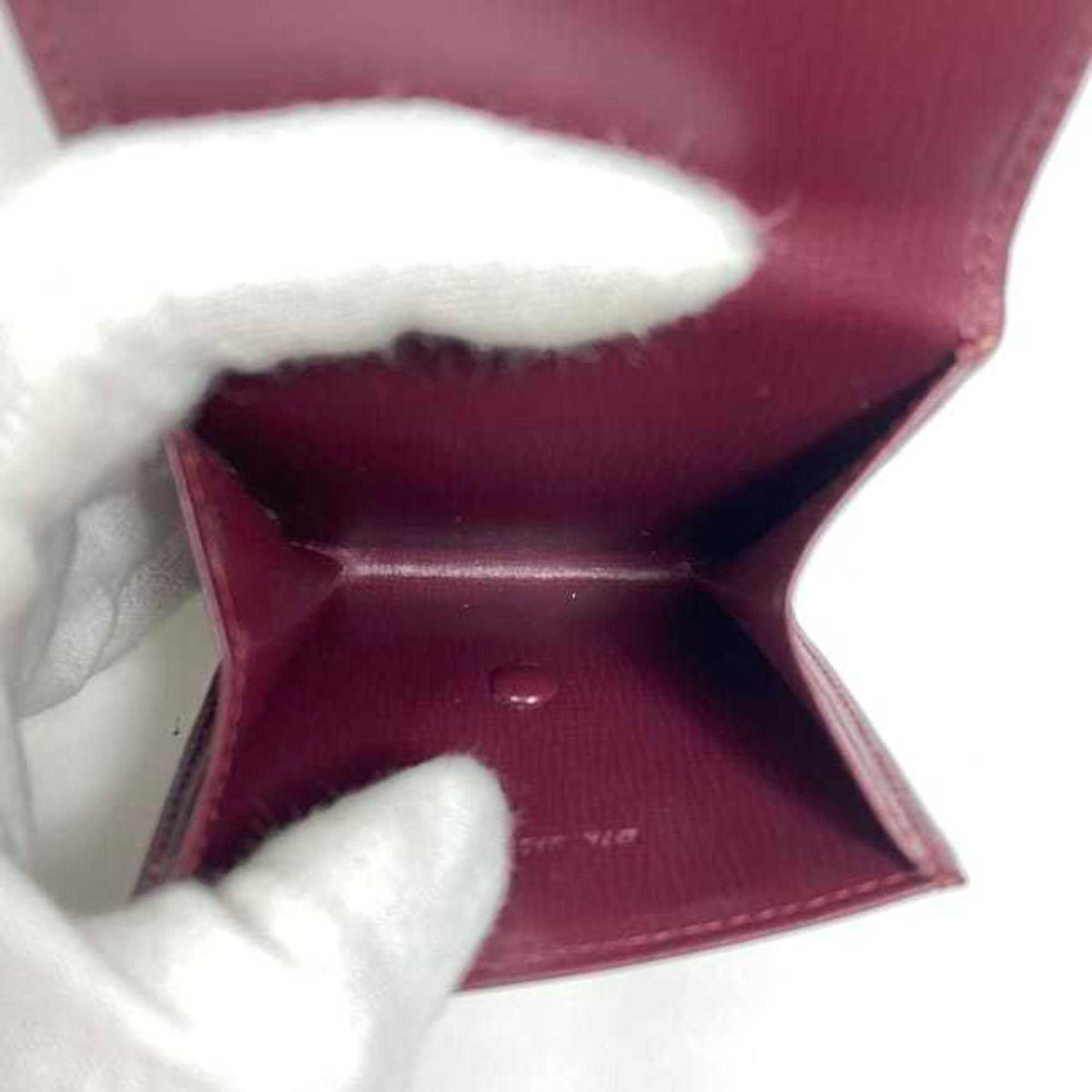 Cartier Bordeaux Leather Coin Purse/Coin Case (Pre-Owned)