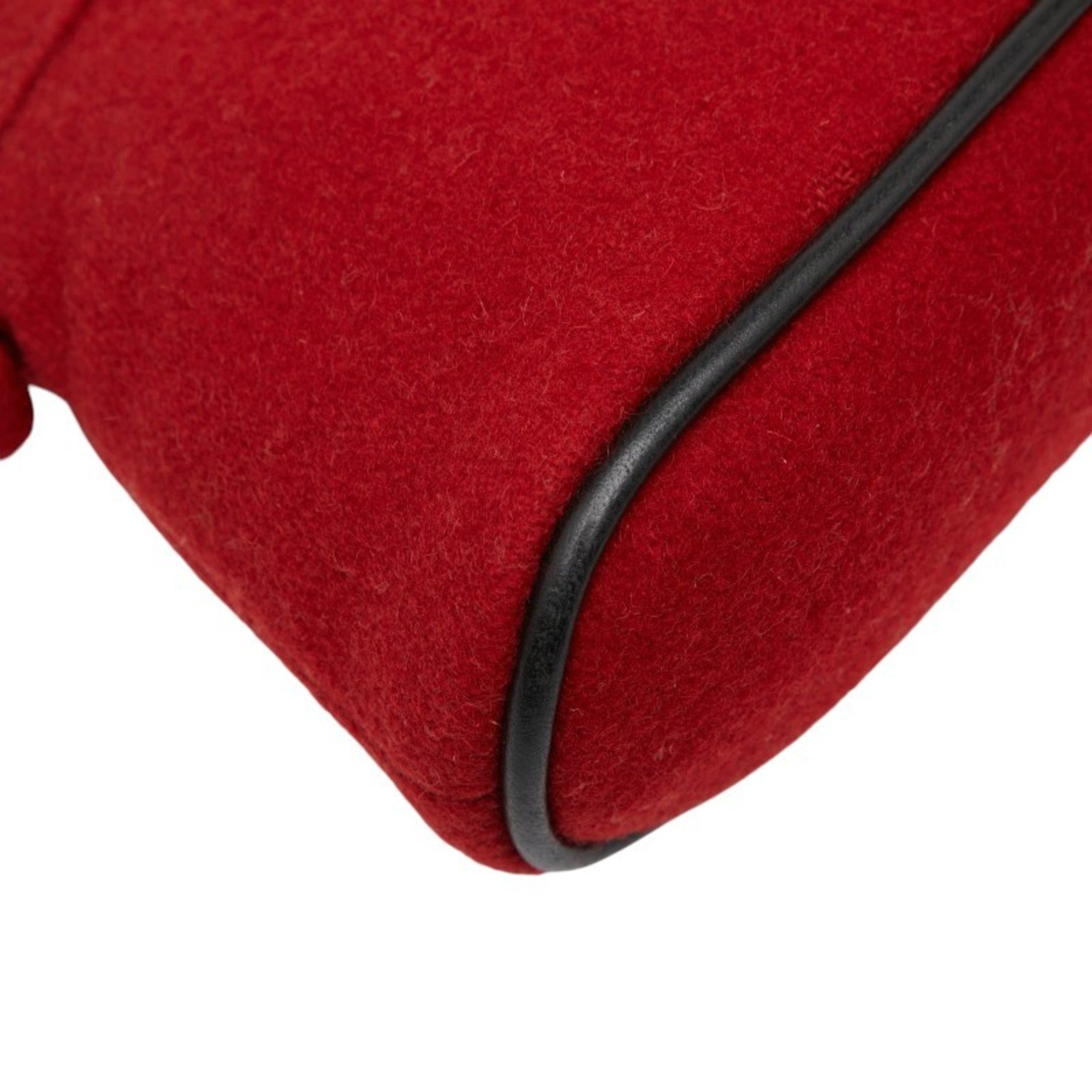 Hermes Red Color Wool Pouch (Pre-Owned)