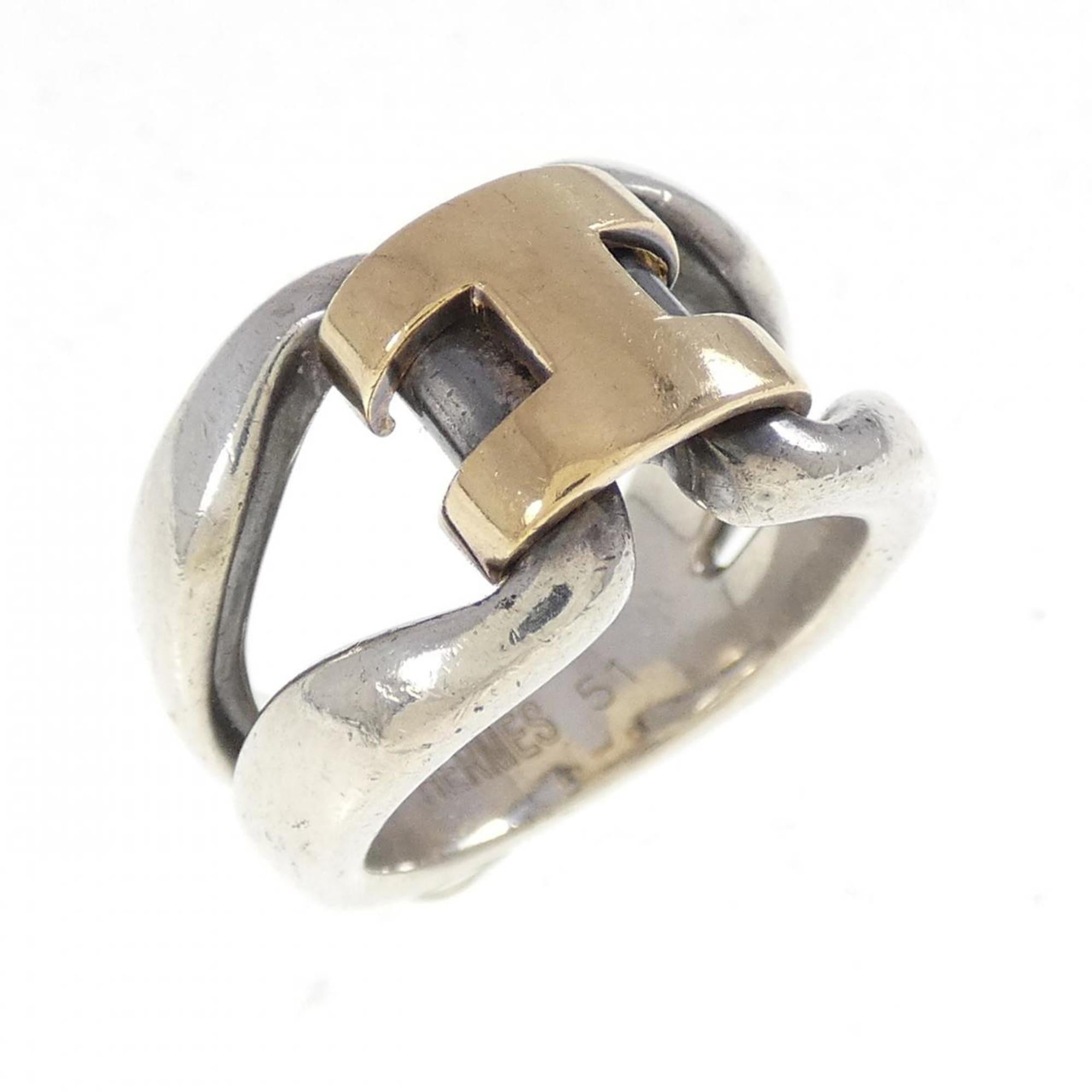 Hermes Silver Band Ring (Pre-Owned)