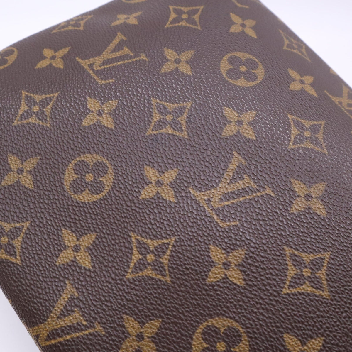 Louis Vuitton Beige Brown Coated Canvas Leather Shoulder Bag (Pre-Owned)