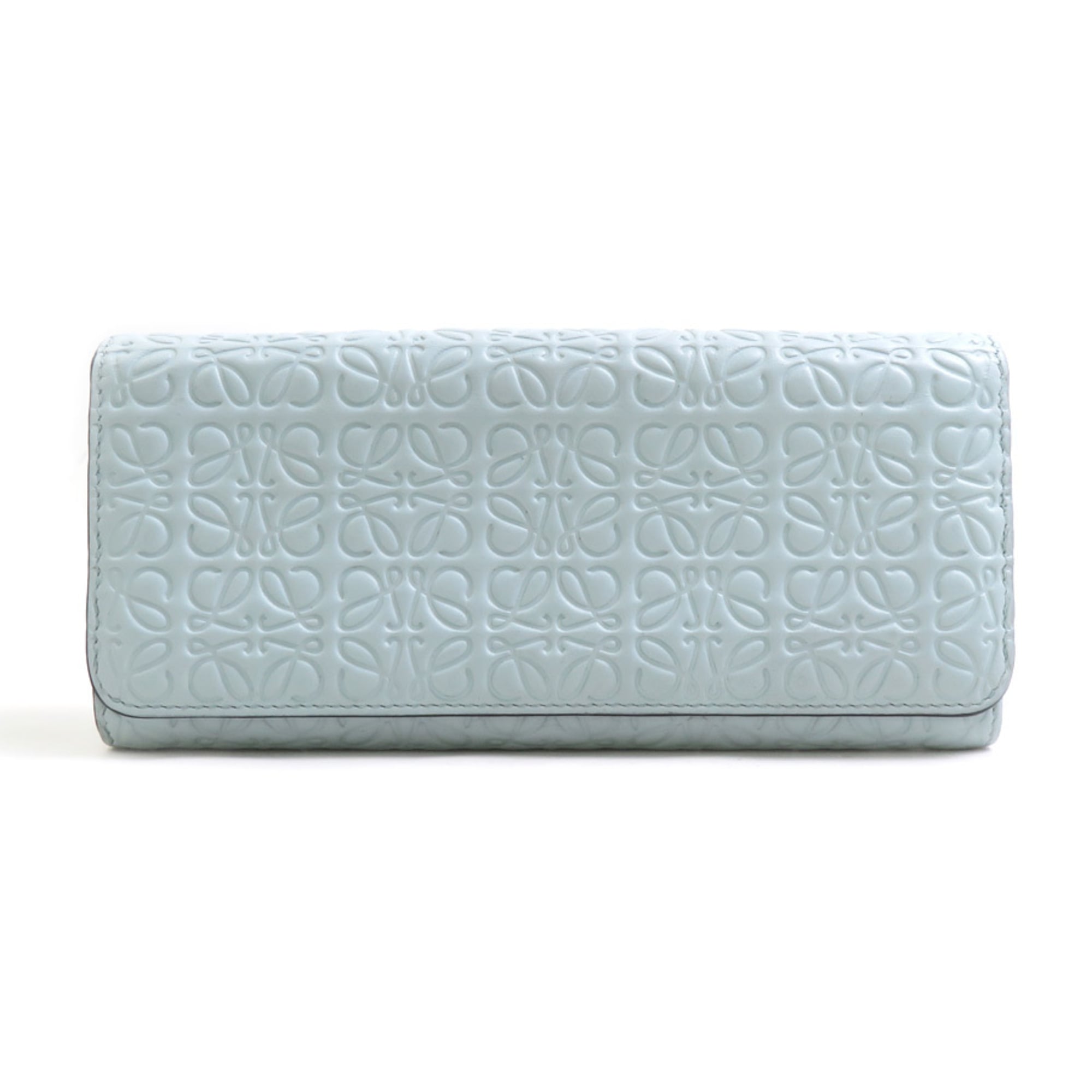 Loewe Light Blue Leather Long Wallet (Bi-Fold) (Pre-Owned)