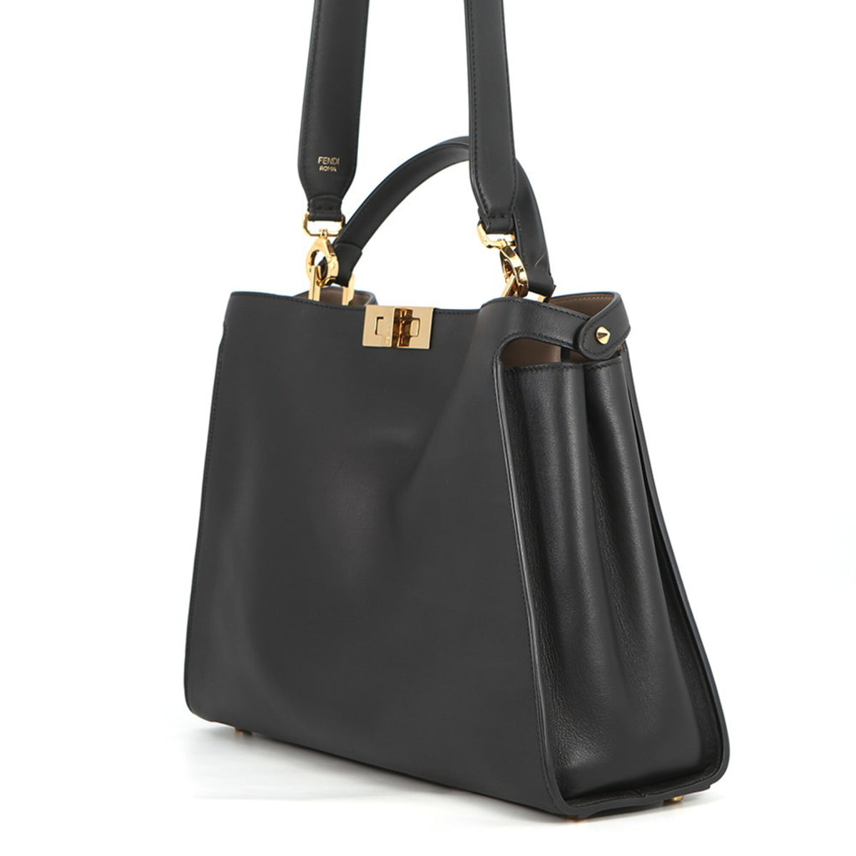 Fendi Black Leather Handbag Shoulder Bag (Pre-Owned)