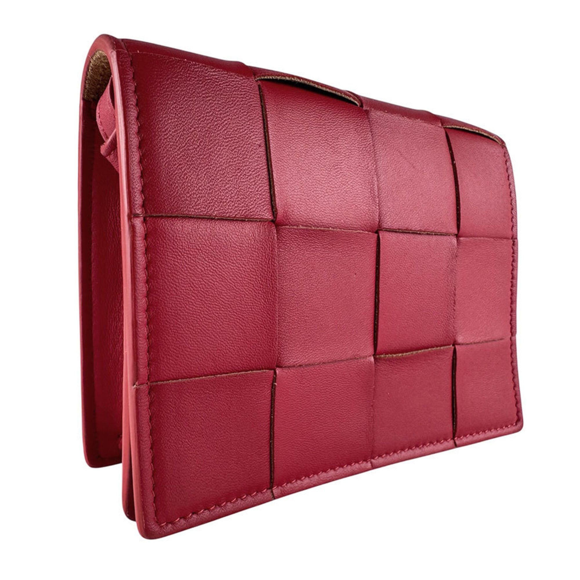 Bottega Veneta Red Color Leather Shoulder Bag (Pre-Owned)