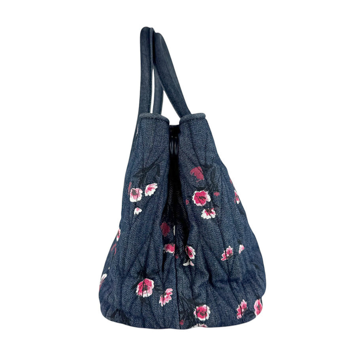 Miu Miu Navy Pink Denim Handbag Shoulder Bag (Pre-Owned)