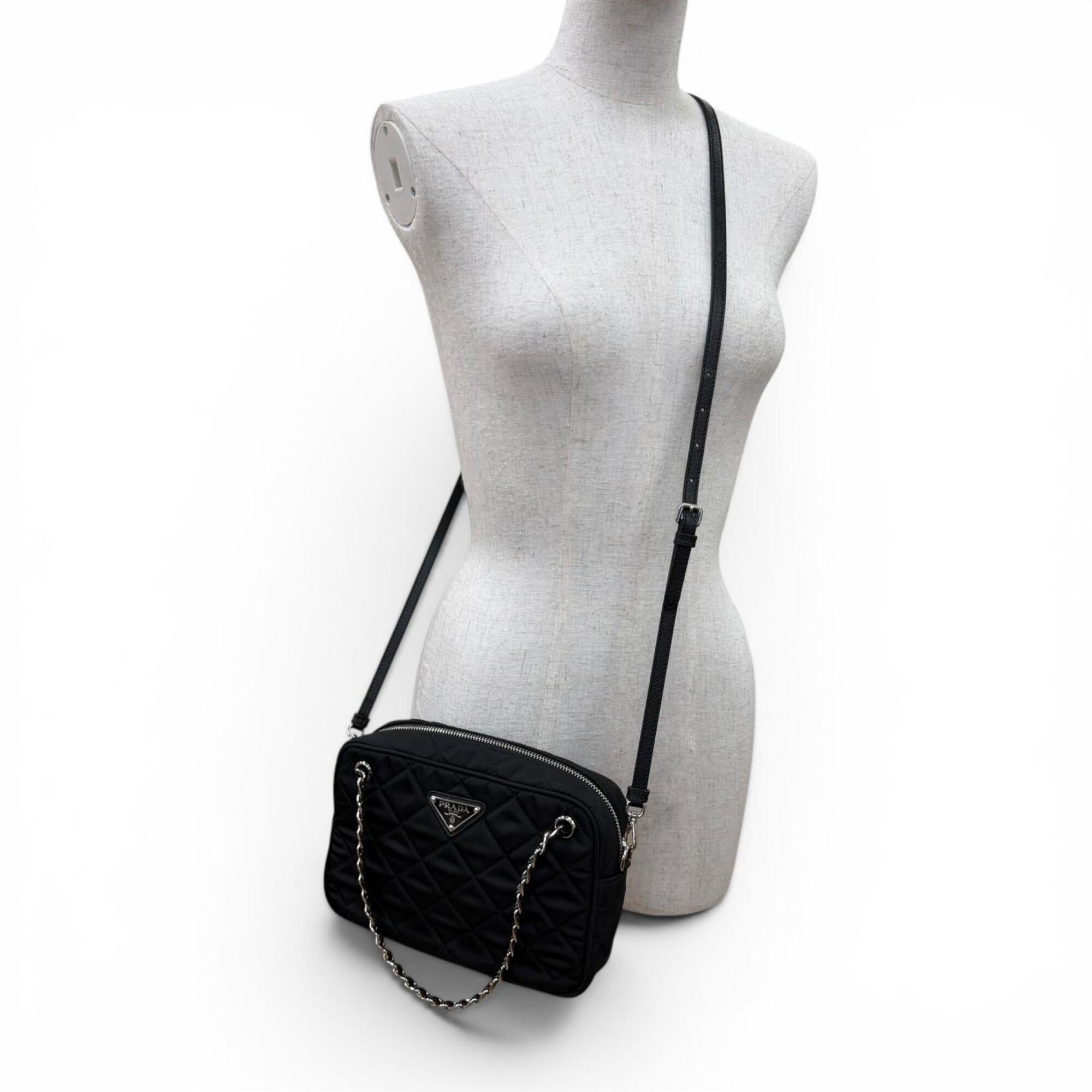 Prada Black Leather Handbag Shoulder Bag (Pre-Owned)
