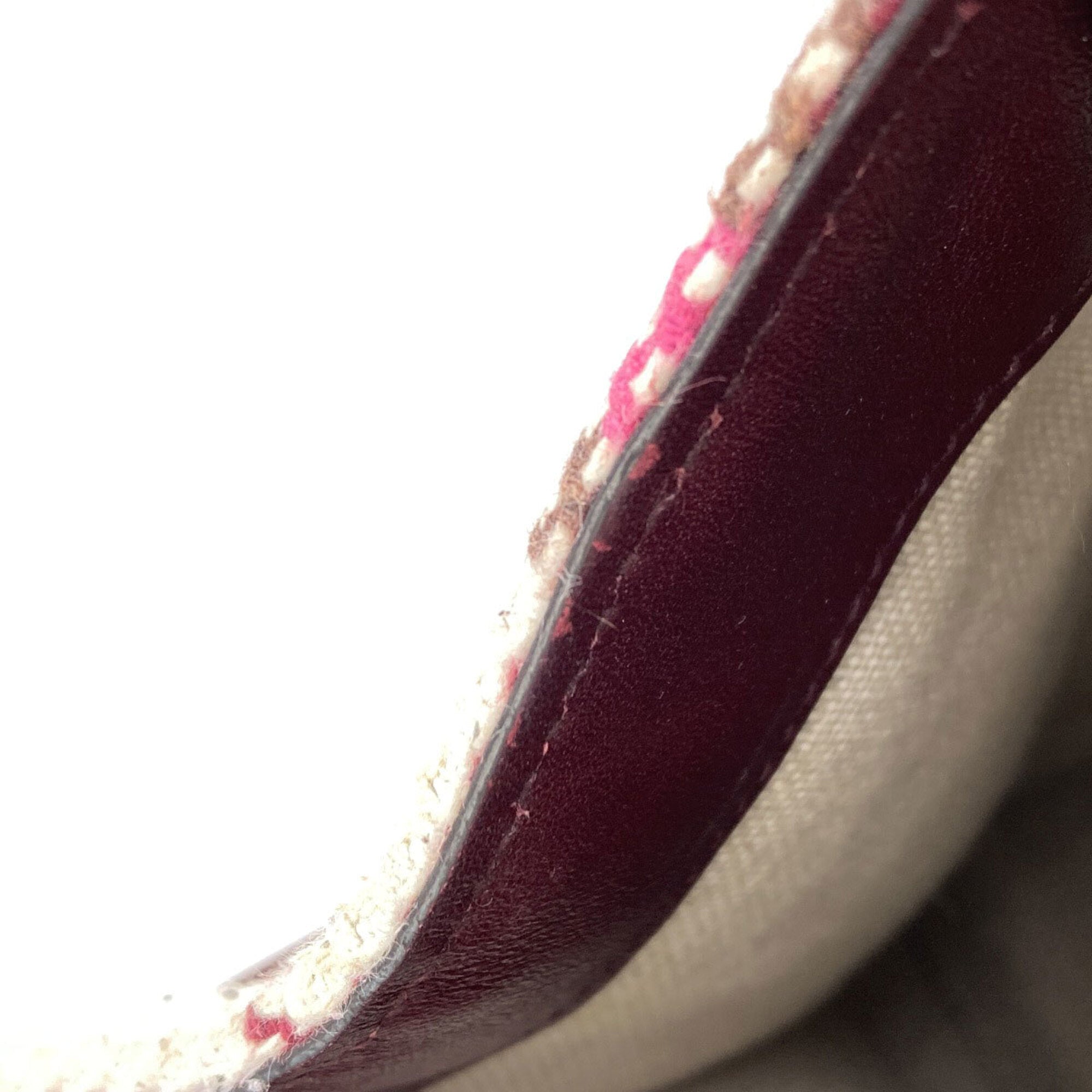 Jimmy Choo Beige Bordeaux Pink Wool Leather Handbag (Pre-Owned)