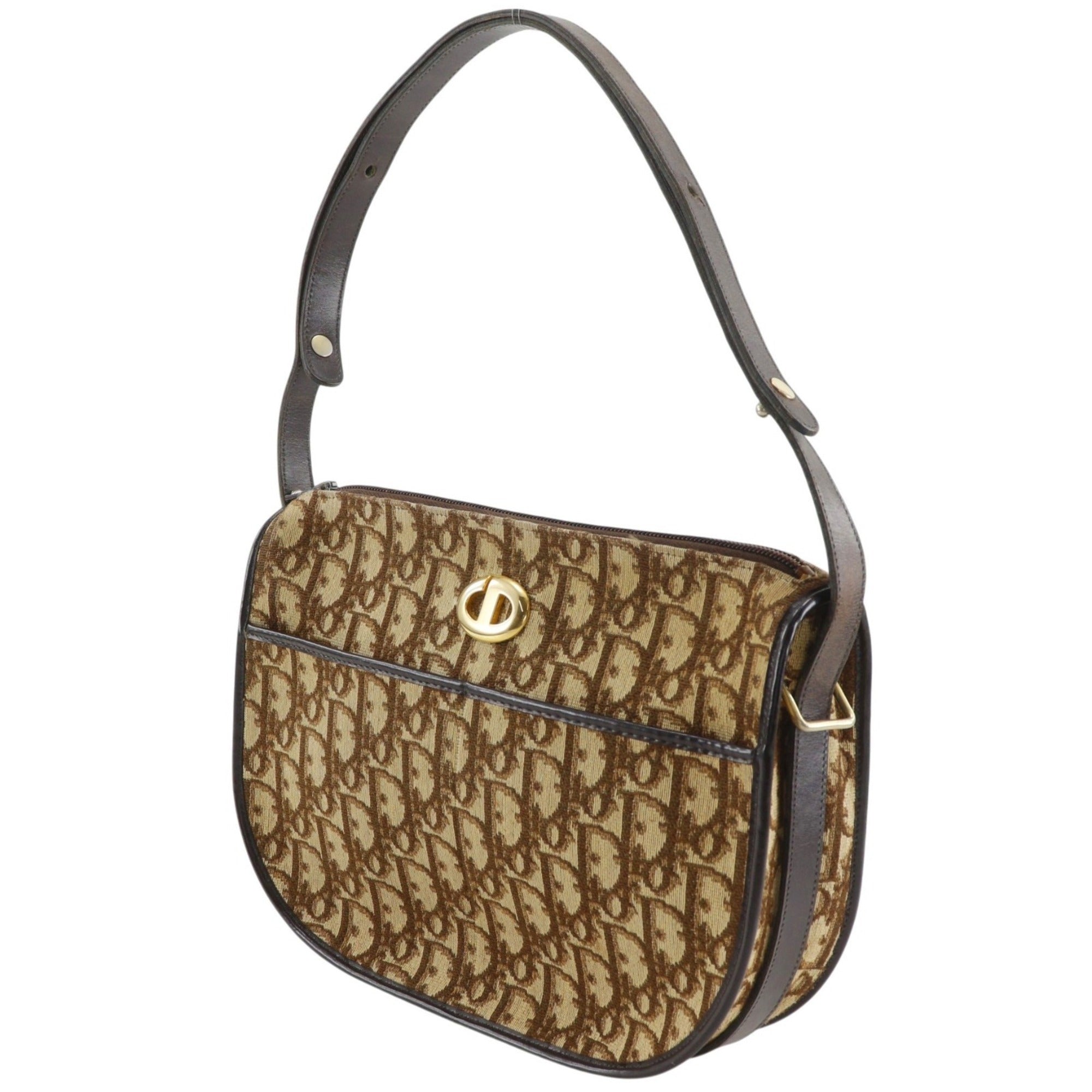 Christian Dior Brown Canvas Shoulder Bag (Pre-Owned)
