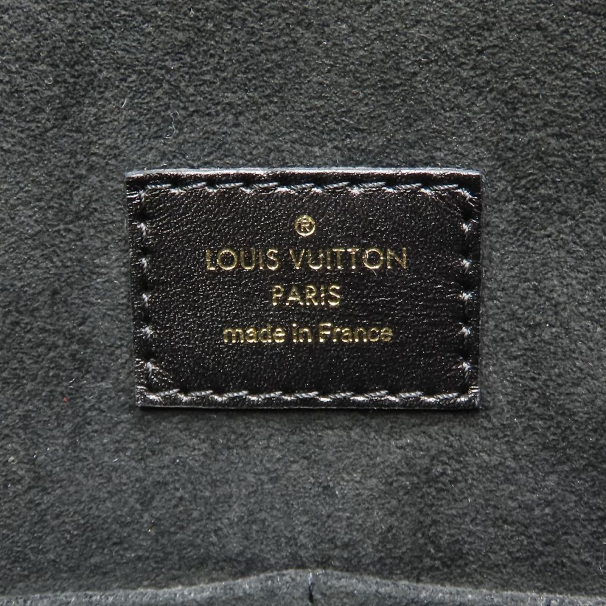 Louis Vuitton Black Brown Canvas Leather Handbag (Pre-Owned)