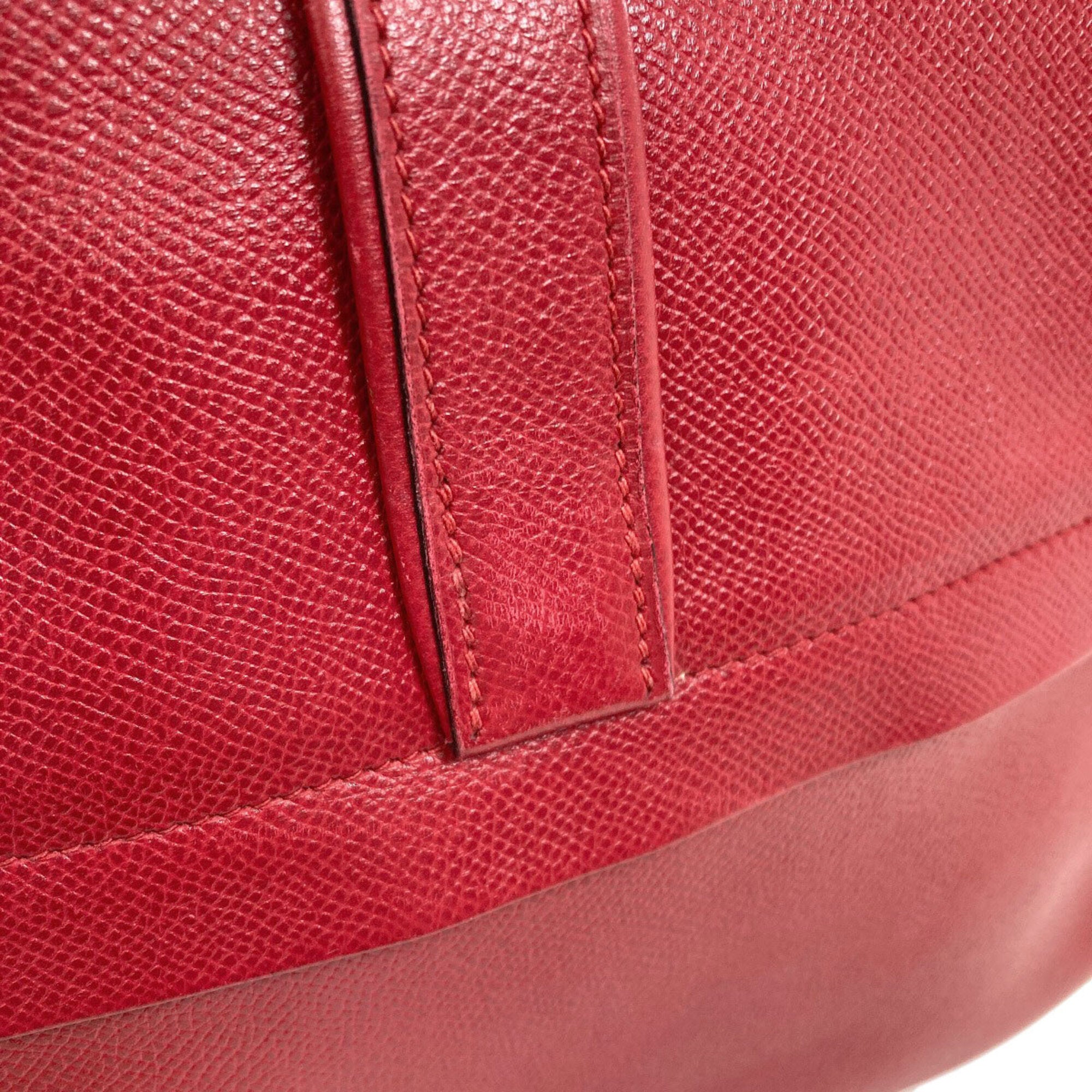 Hermes Red Color Courchevel Leather Shoulder Bag (Pre-Owned)