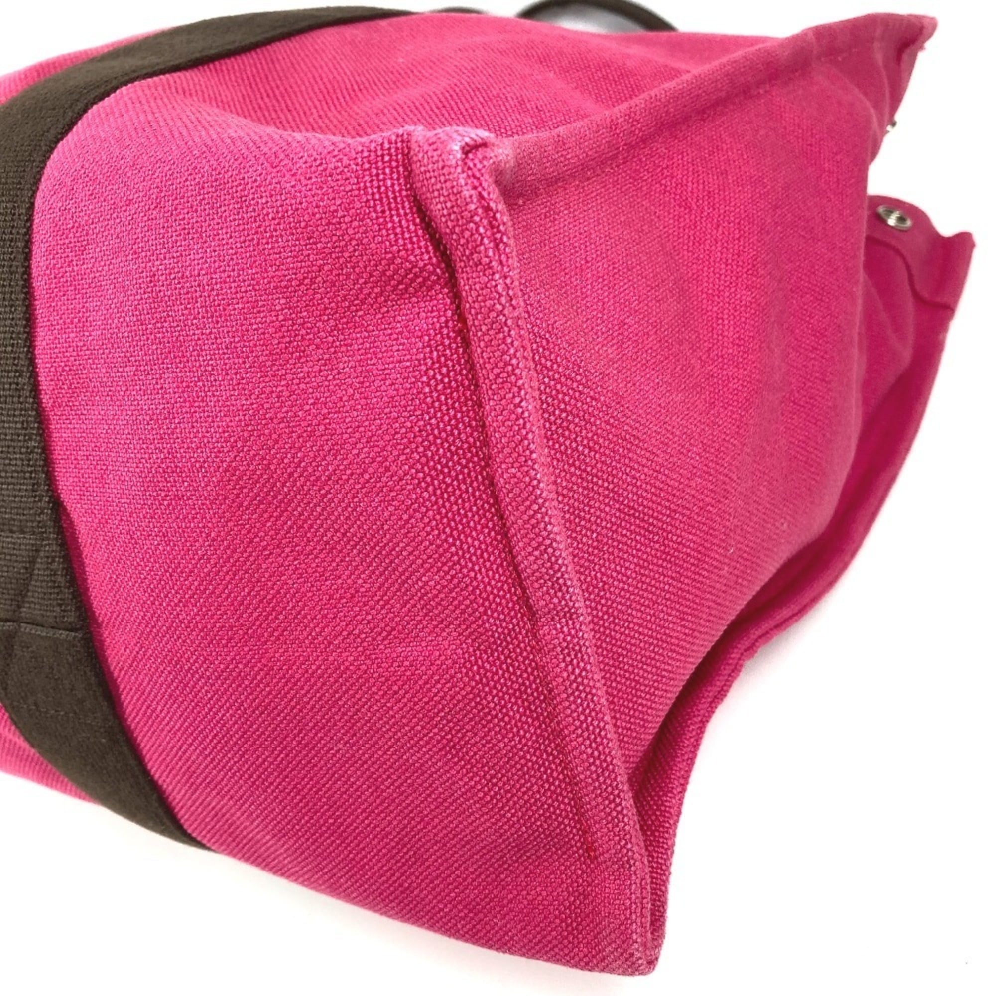 Hermes Black Pink Canvas Shoulder Bag Tote Bag (Pre-Owned)