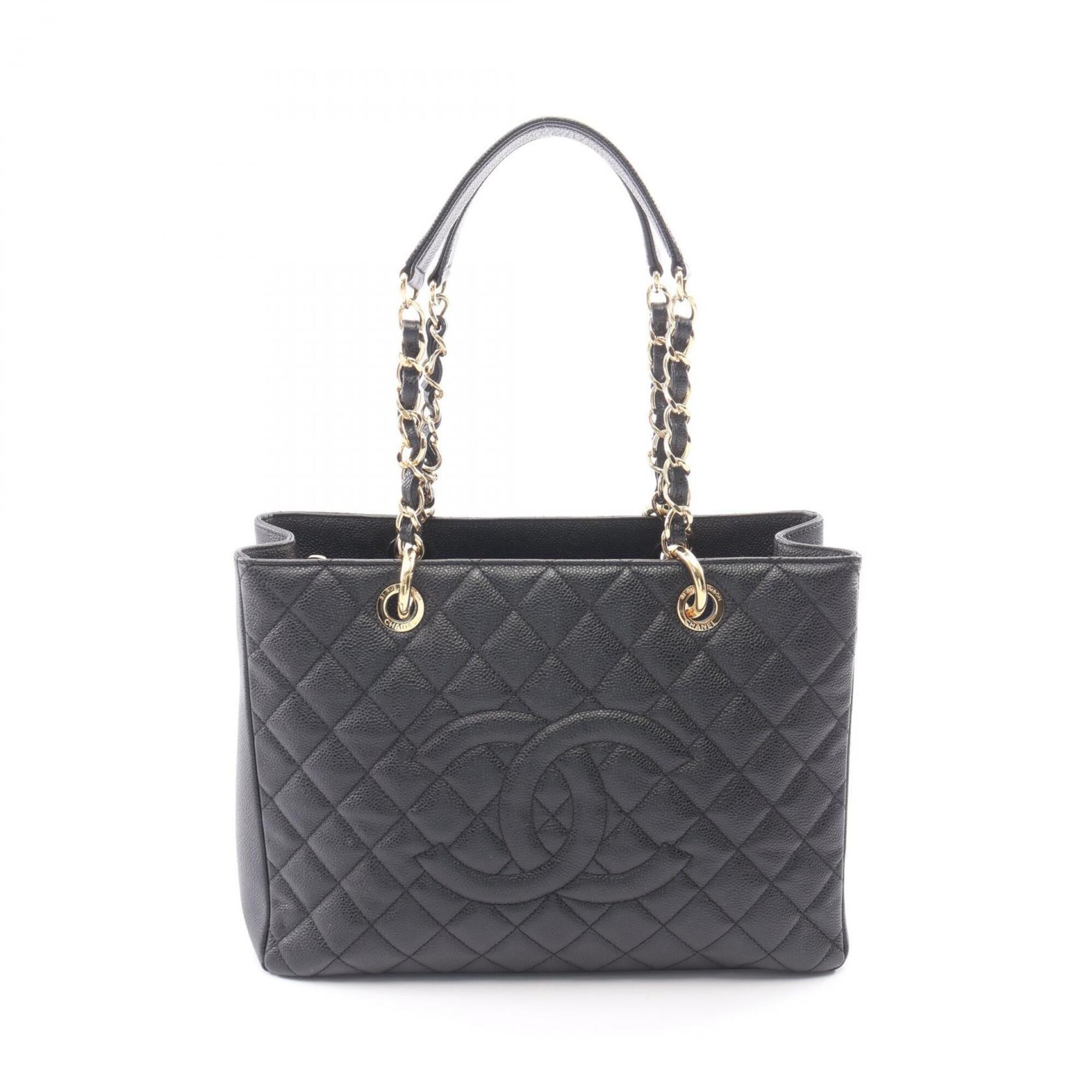 Chanel Black Grained Calfskin Handbag Tote Bag (Pre-Owned)