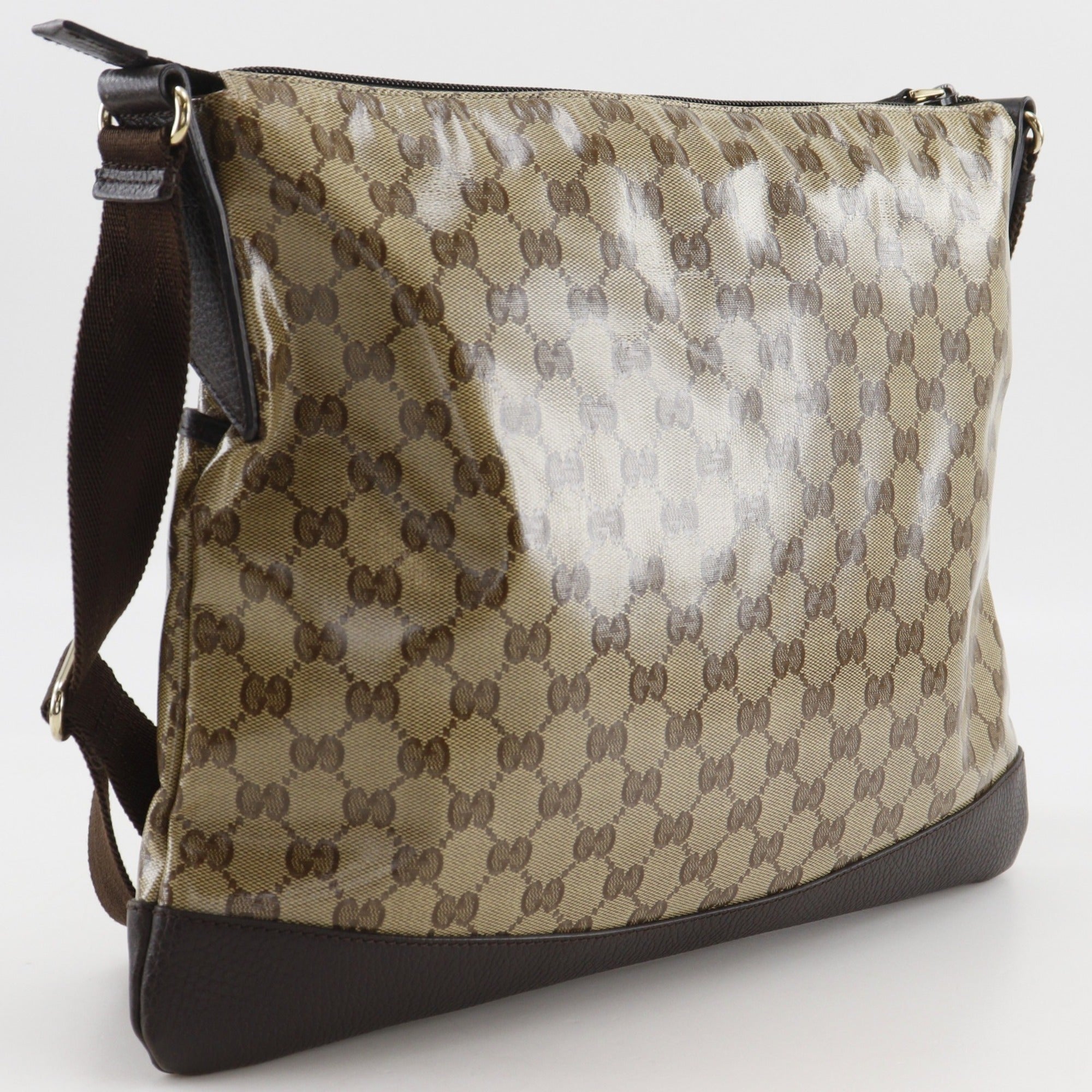 Gucci Gg Crystal Brown Gg Crystal Shoulder Bag (Pre-Owned)