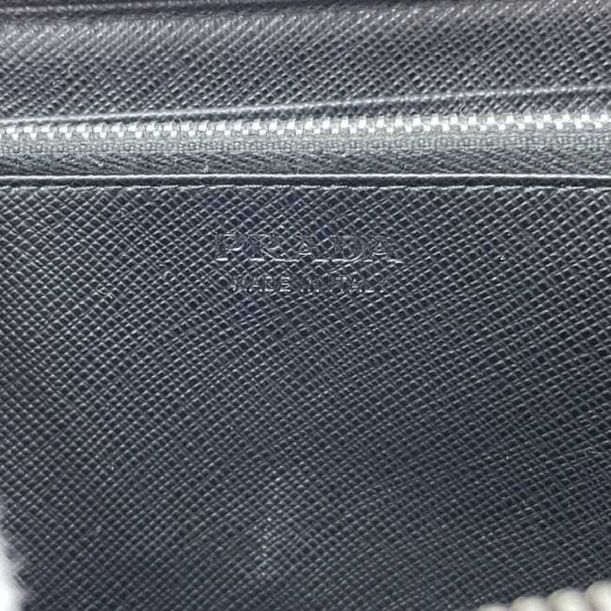 Prada Saffiano Black Nero Leather Long Wallet (Bi-Fold) (Pre-Owned)