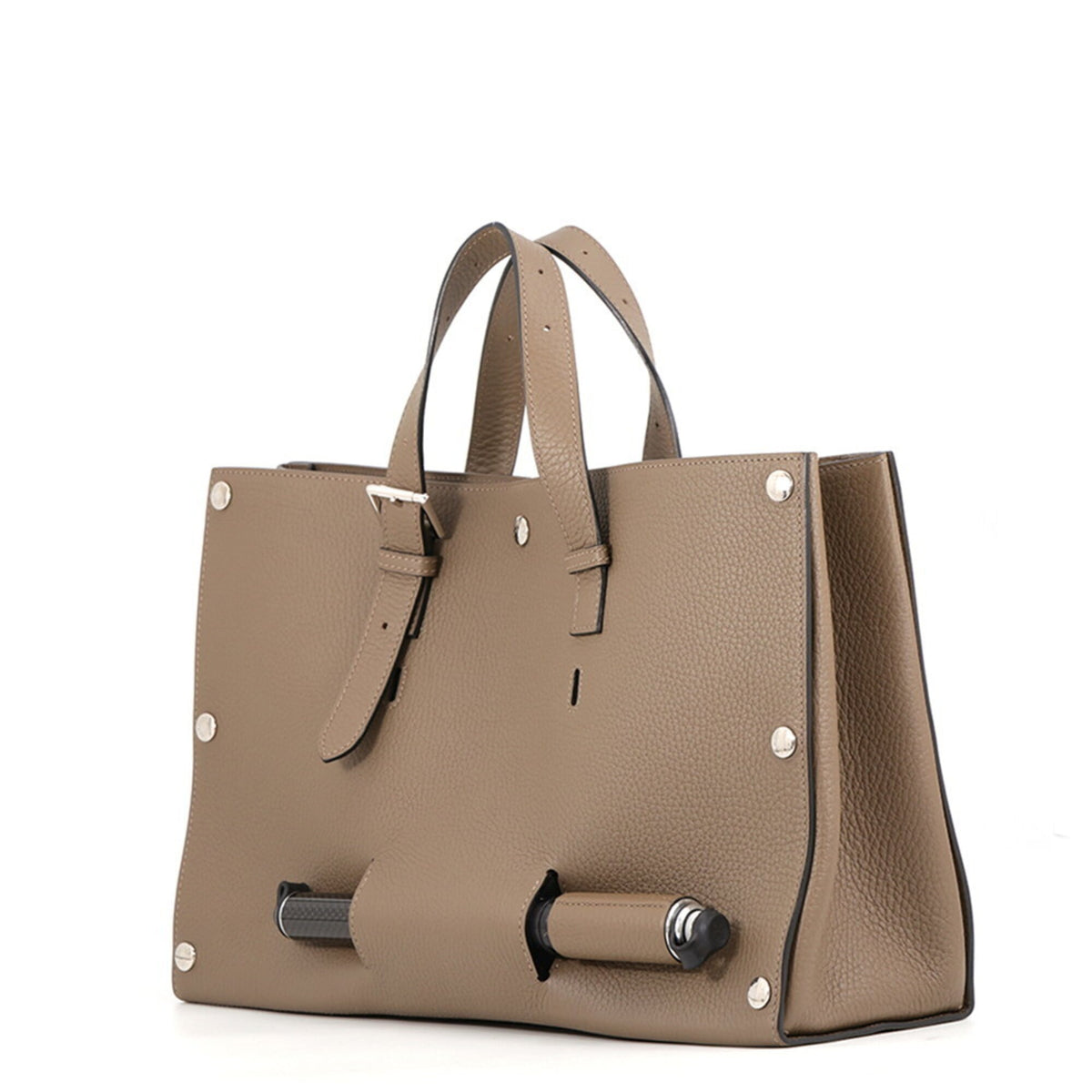 Hermes Etoupe Gray Taurillon Clemence Leather Handbag (Pre-Owned)