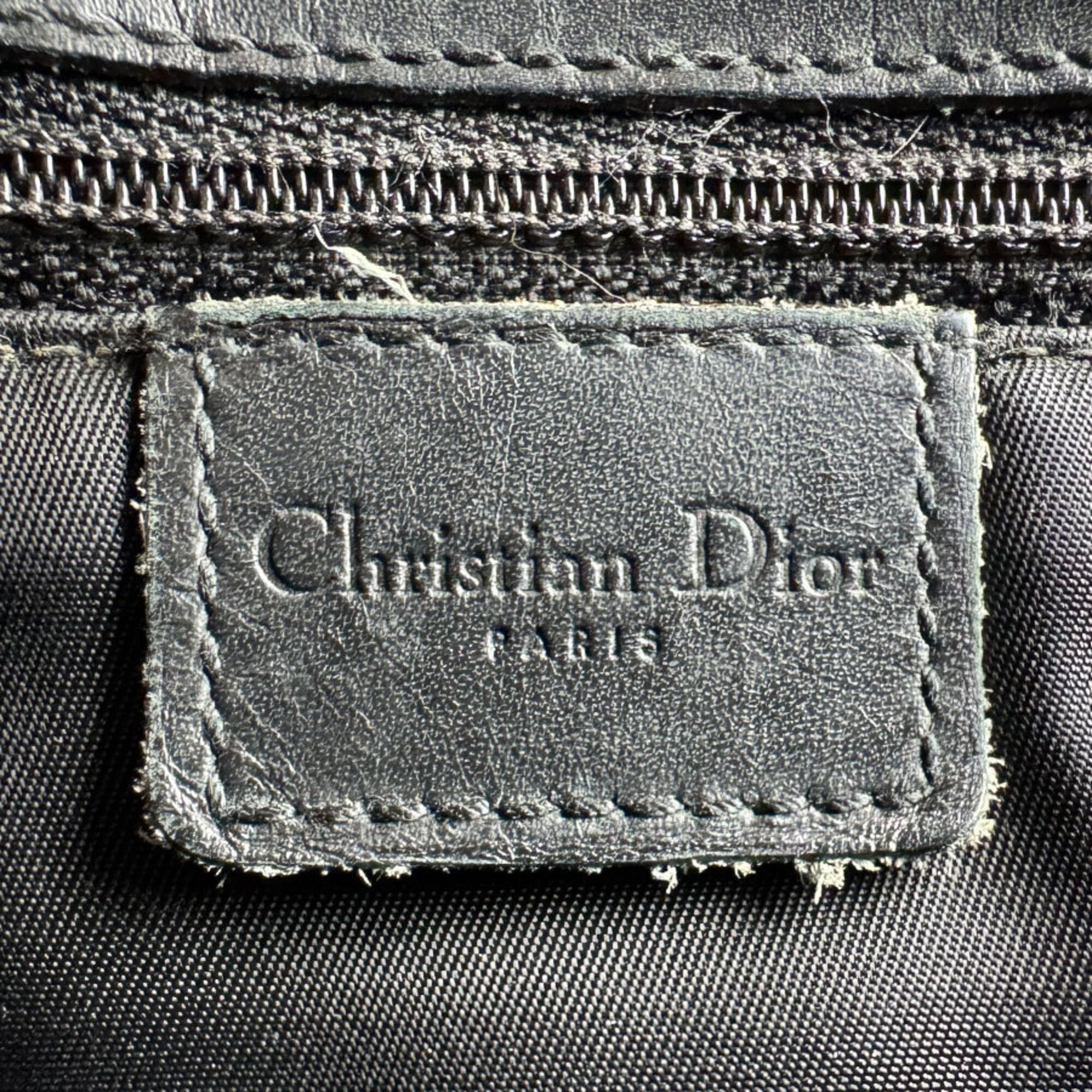 Christian Dior Black Canvas Leather Shoulder Bag (Pre-Owned)