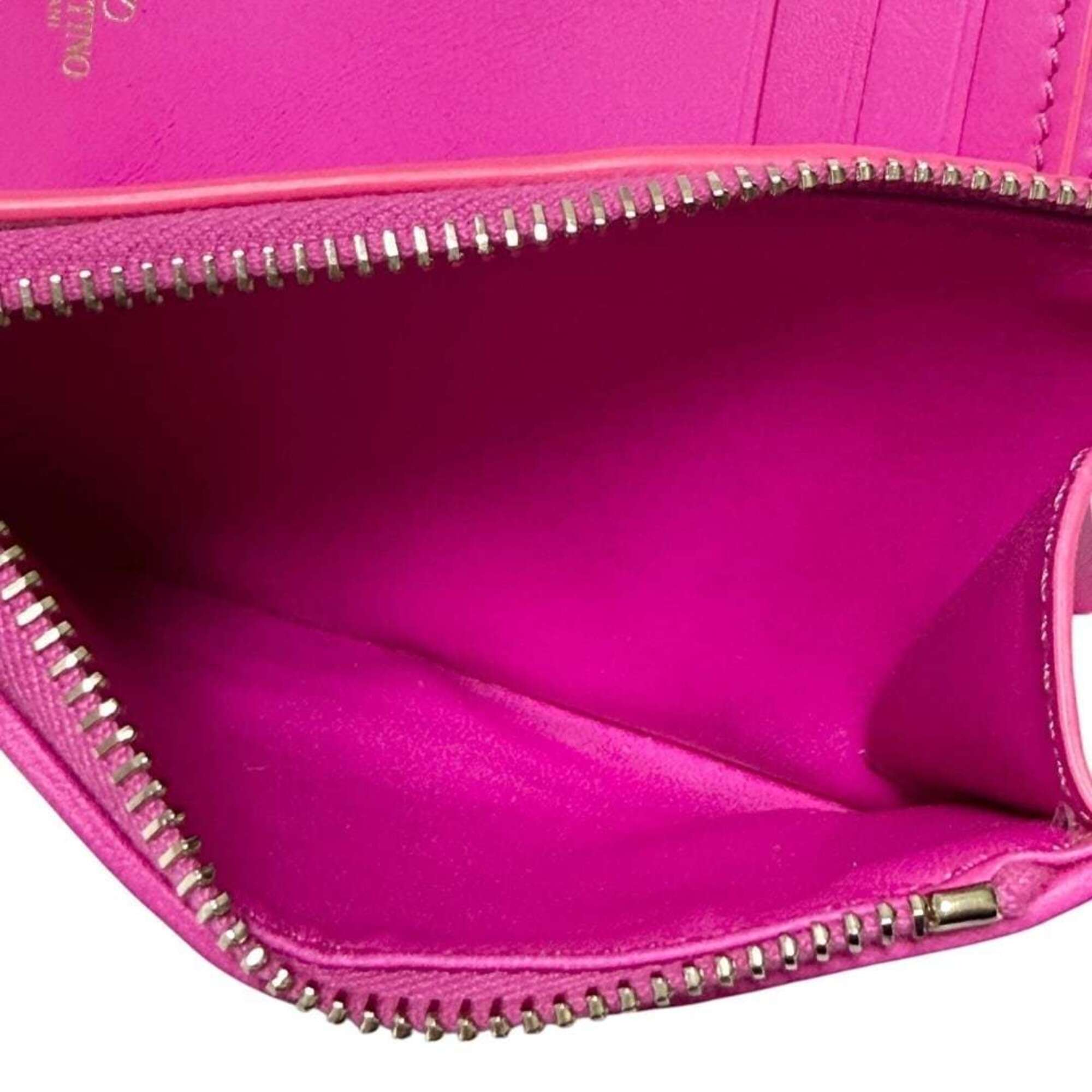 Valentino Pink Leather Coin Purse/Coin Case (Pre-Owned)