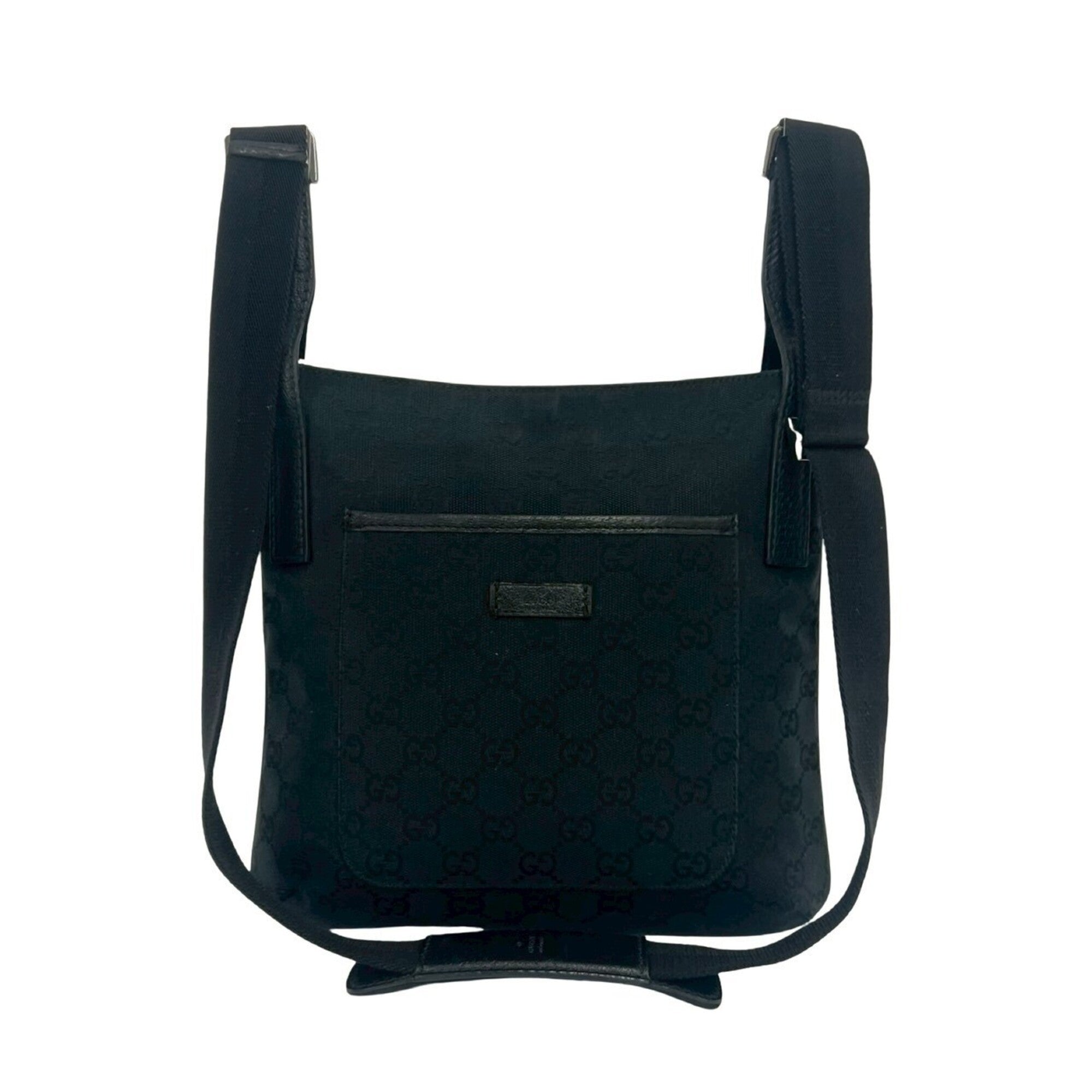Gucci Black Canvas Leather Pochette Shoulder Bag (Pre-Owned)