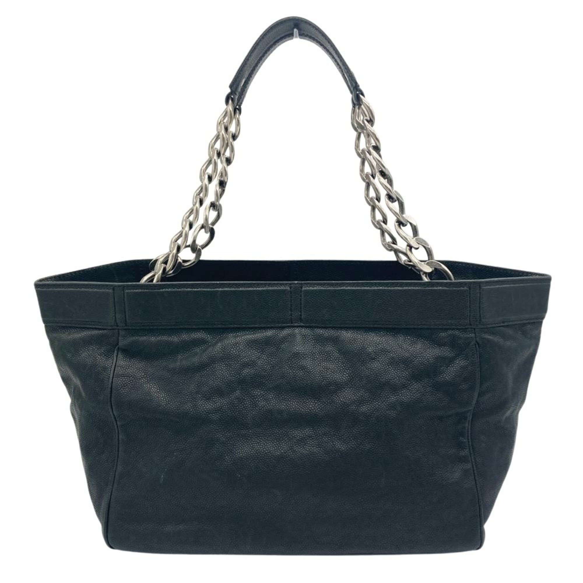 Chanel Black Grained Calfskin Tote Bag (Pre-Owned)