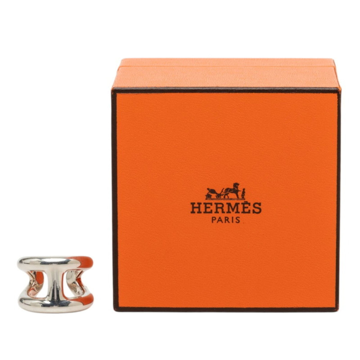 Hermes Silver Silver 925 Band Ring (Pre-Owned)
