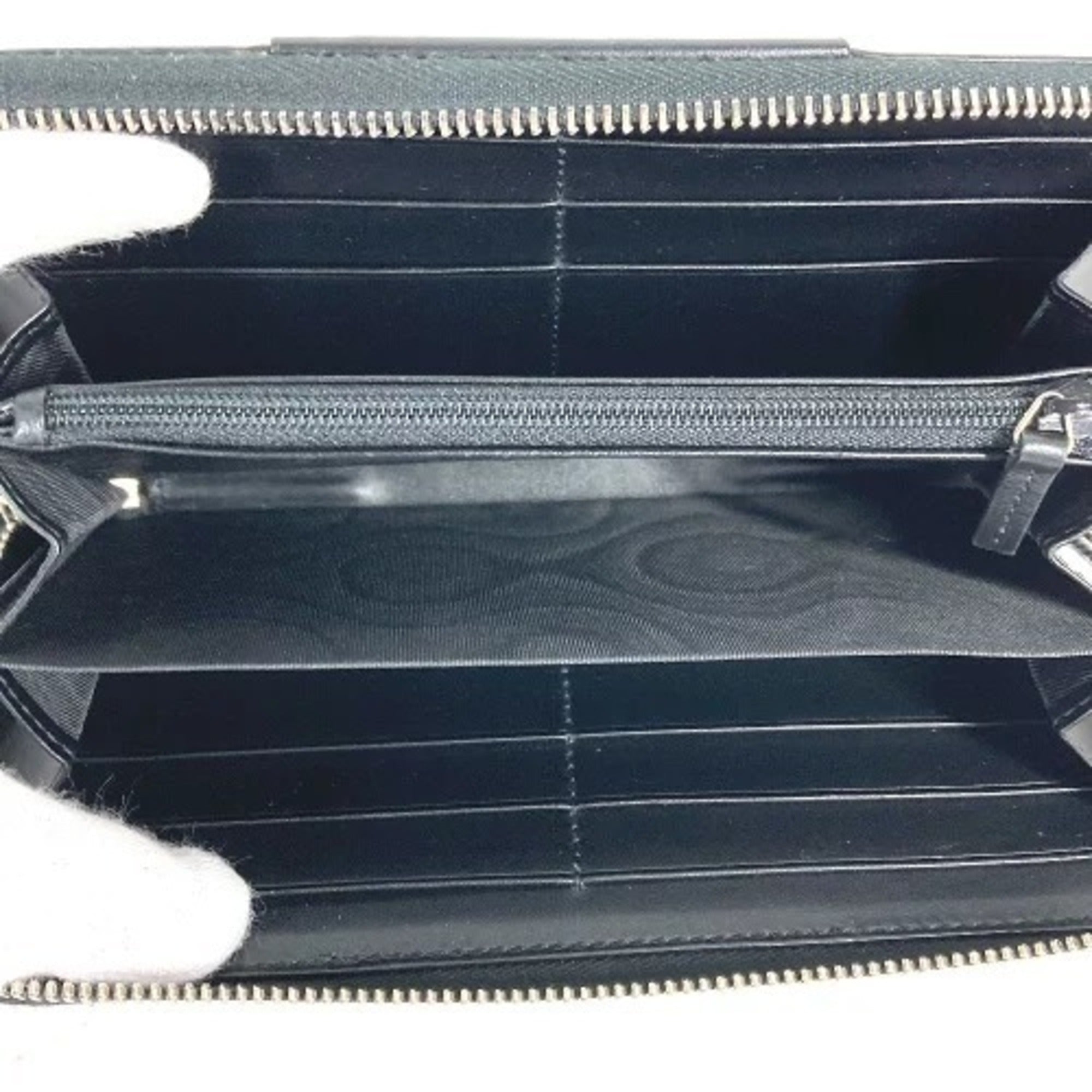 Gucci Beige Black Pvc Leather Long Wallet (Bi-Fold) (Pre-Owned)