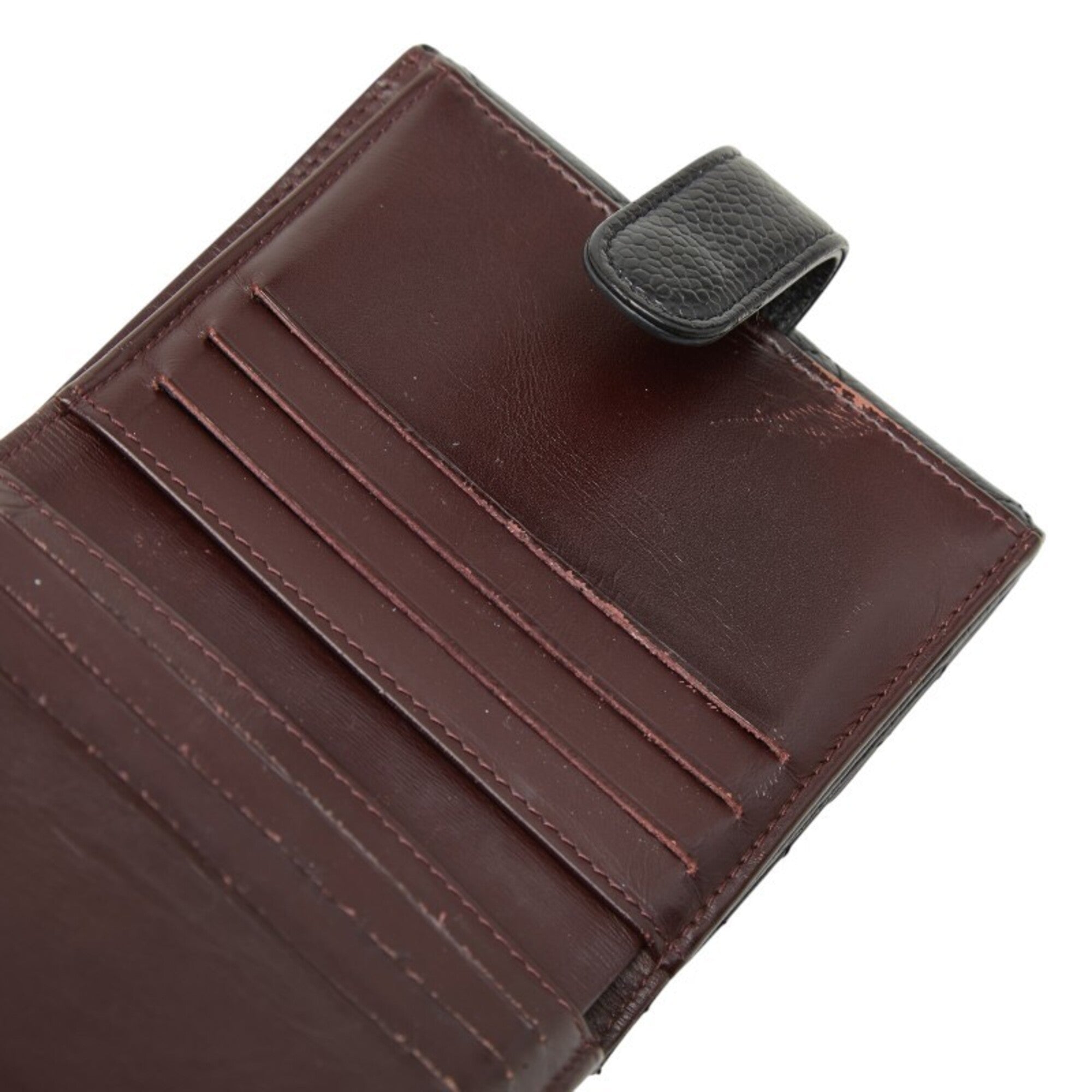 Chanel Black Grained Calfskin Wallet (Bi-Fold) (Pre-Owned)