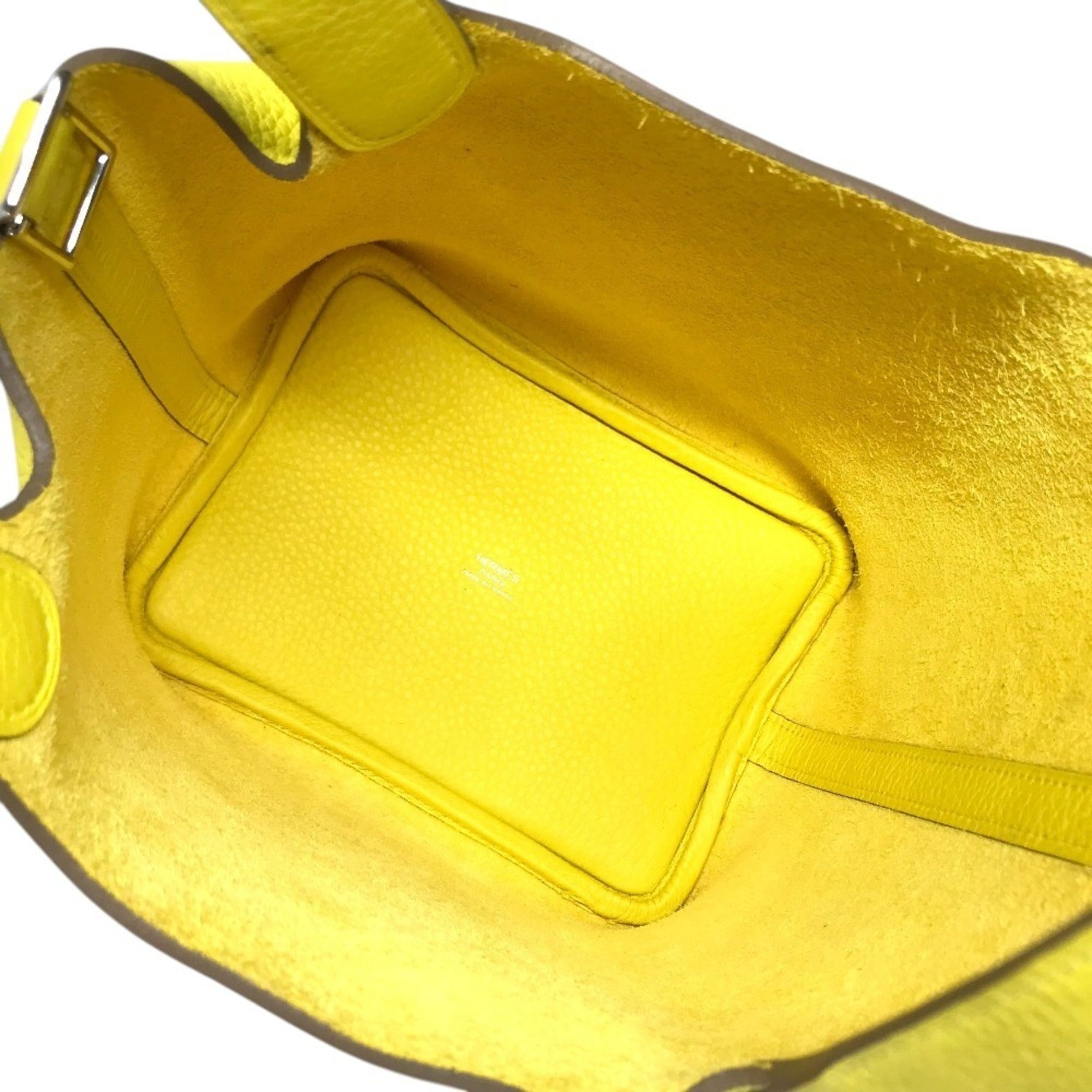 Hermes Yellow Taurillon Clemence Leather Handbag Tote Bag (Pre-Owned)