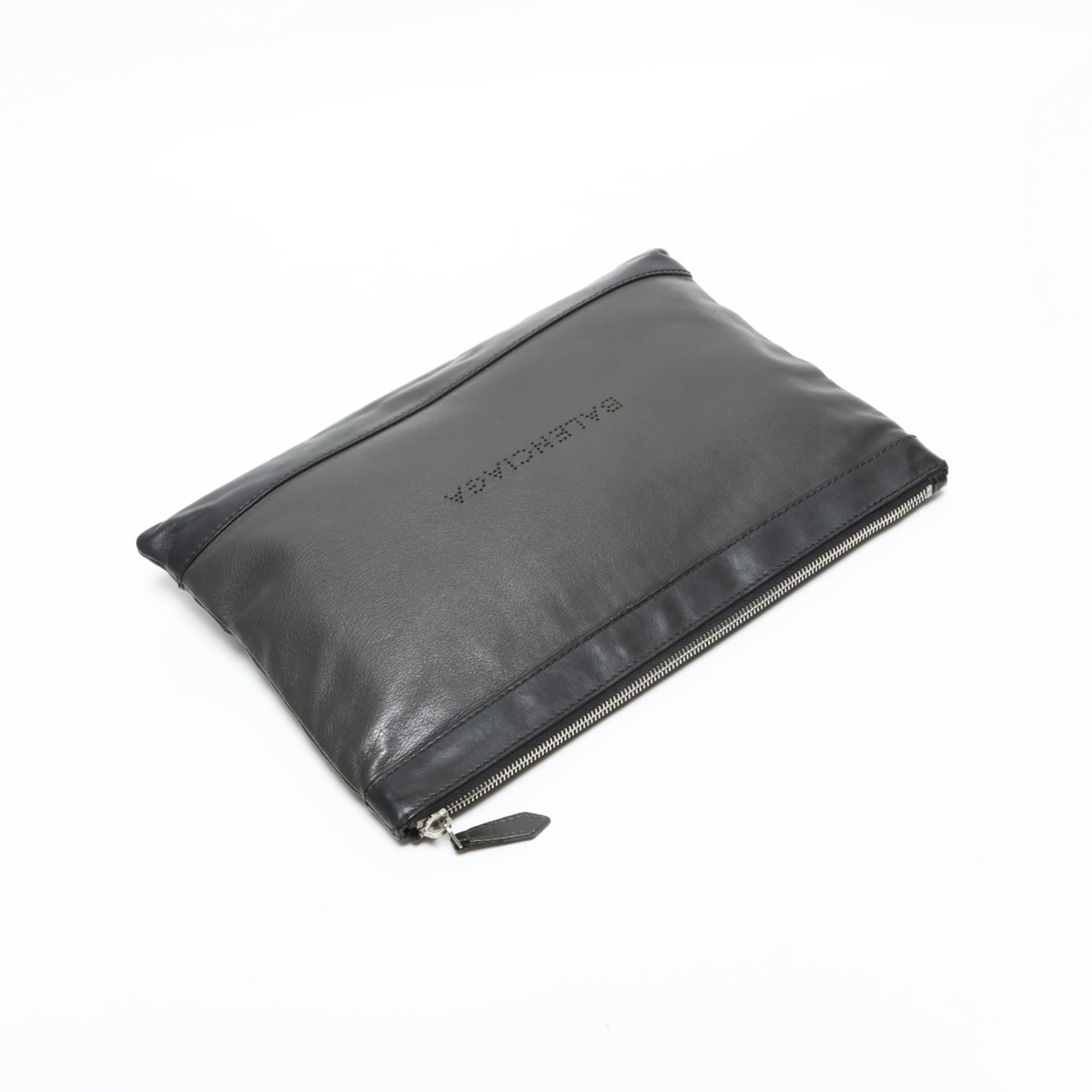 Balenciaga Black Leather Clutch Bag (Pre-Owned)