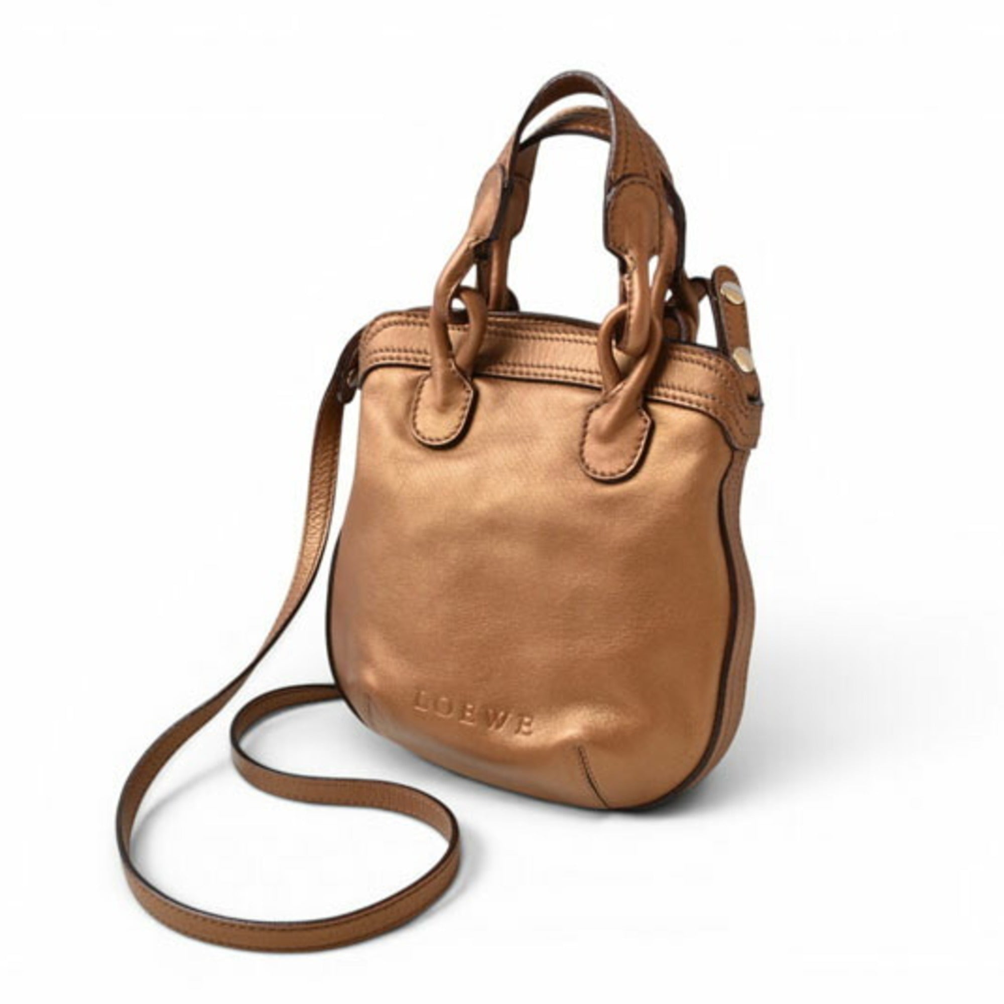 Loewe Bronze Leather Handbag Shoulder Bag (Pre-Owned)